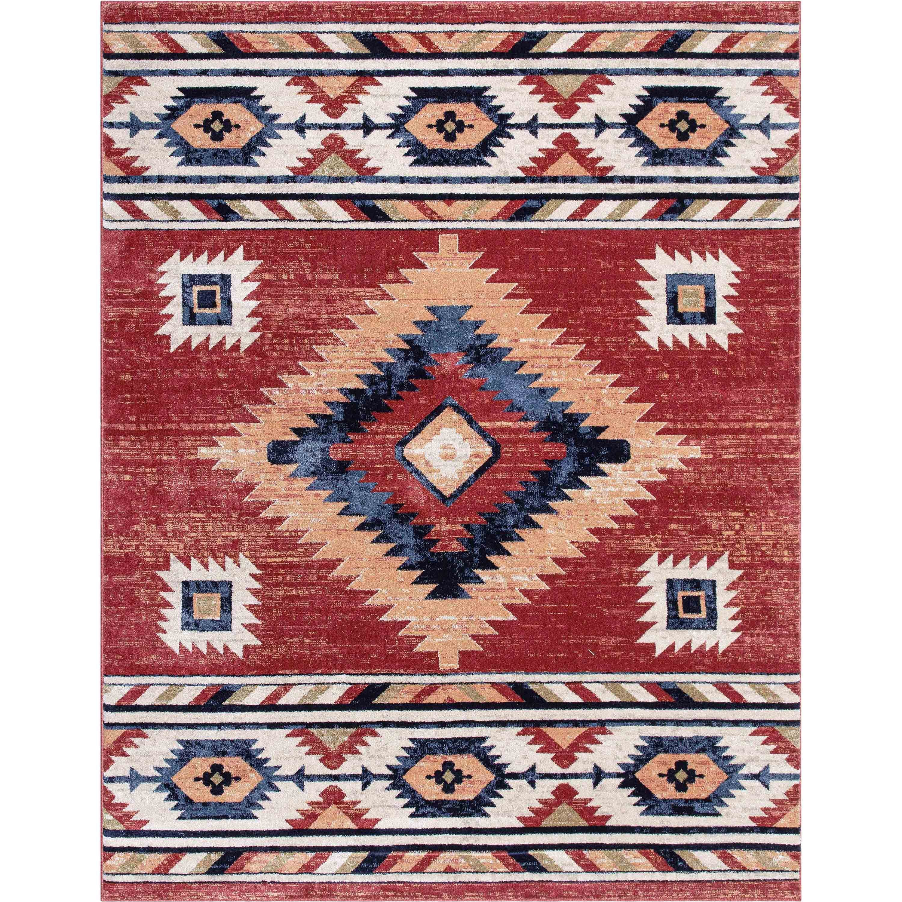 Lea Crimson Traditional Southwestern Tribal Rug、mySite、gigharbornorthrealestate