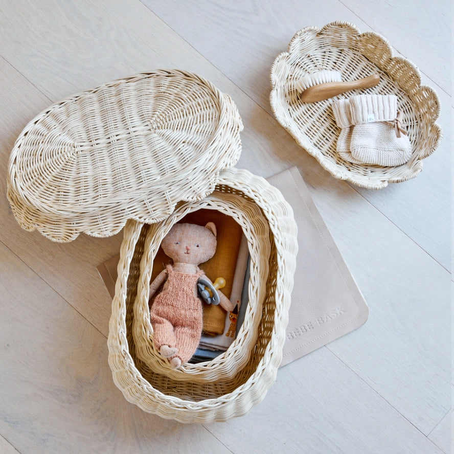  Flora Rattan Scallop Basket Set、mySite、elrpsem3k