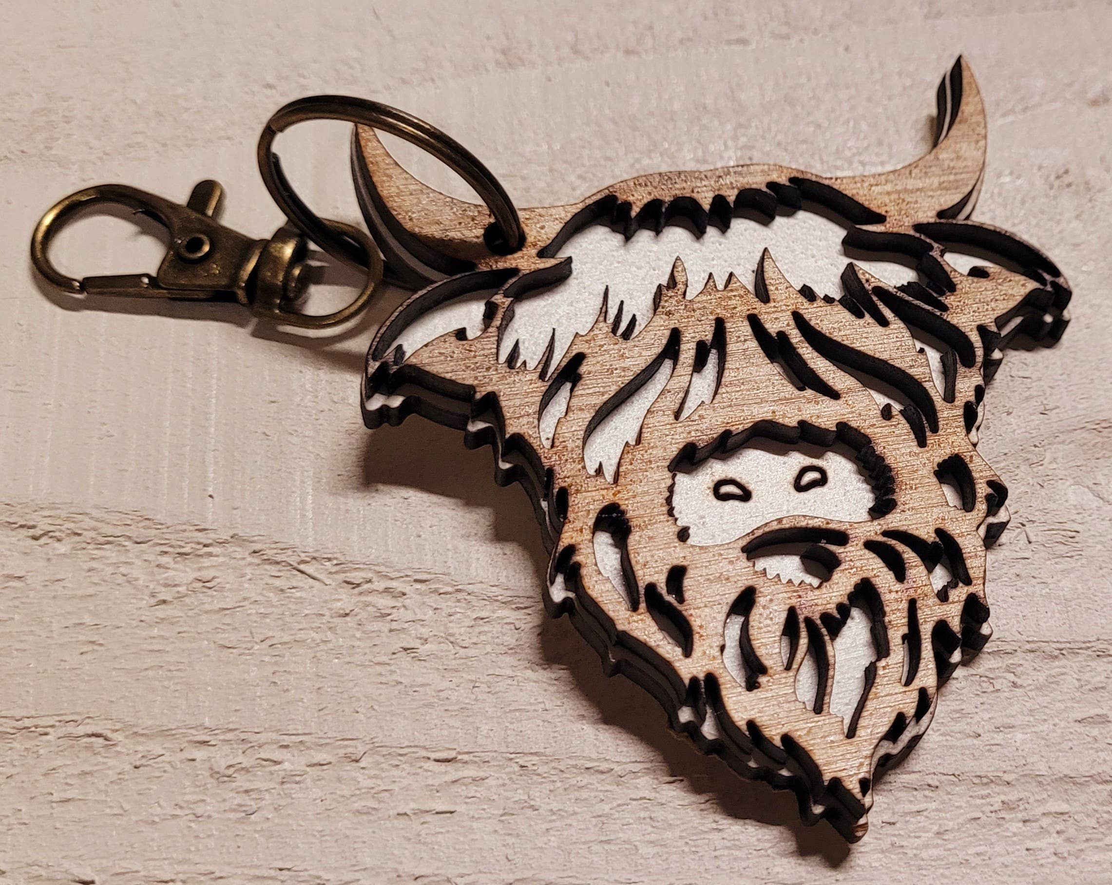 Highland Cow Keychain Handmade in the USA、mySite、g9winljtr
