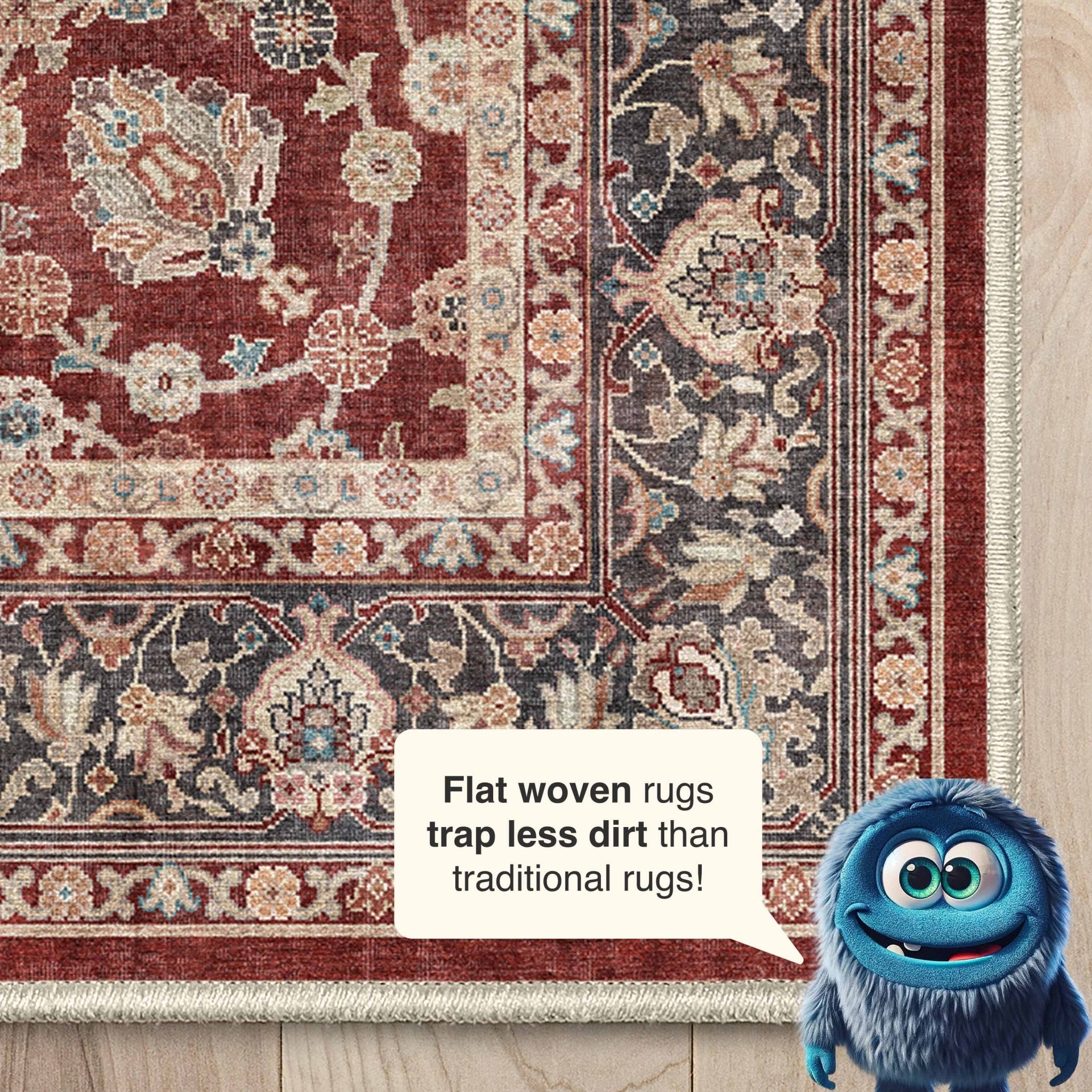 Rome Vintage Oriental Floral Flat-Weave Rug、mySite、gigharbornorthrealestate