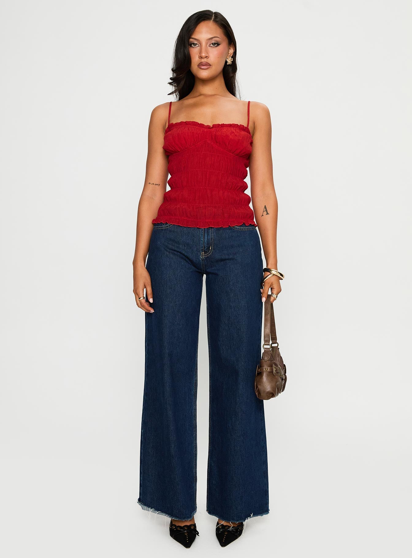 Money Maker Ruched Cami Top Red、mySite、solidvoid