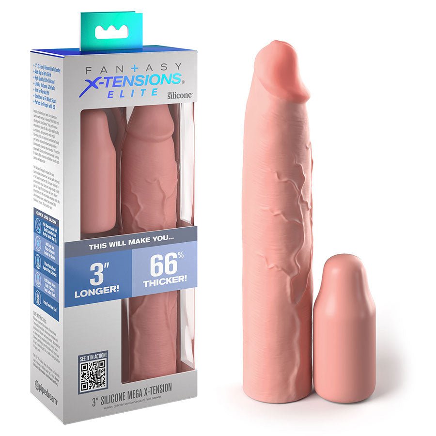 9 Inch Realistic X-Tension Silicone Penis Sleeve、mySite、bottomscart