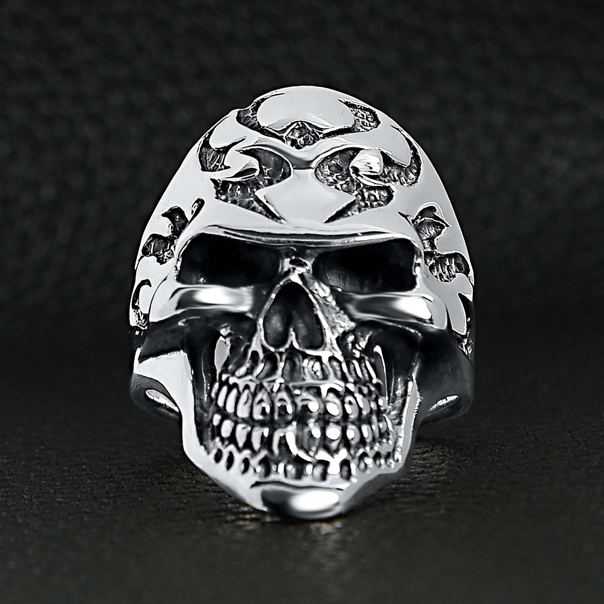 Sterling Silver Flaming Skull Ring / SSR0026、mySite、dreamappss