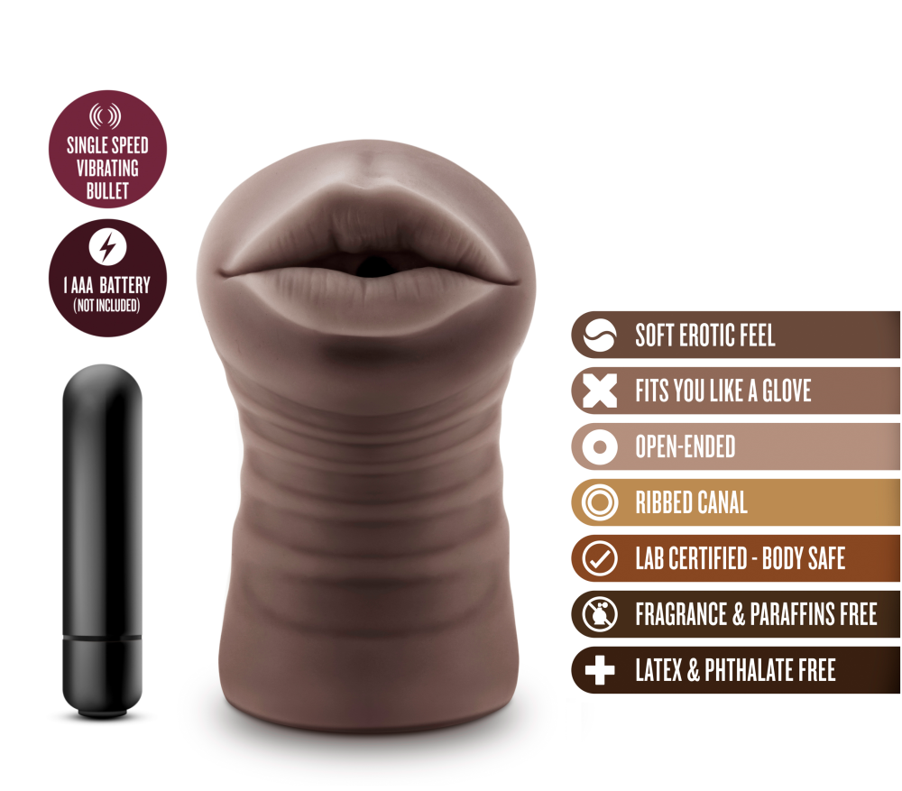 Hot Chocolate By Blush® | Heather Realistic Chocolate Vibrating Masturbator / Stroker、mySite、bottomscart