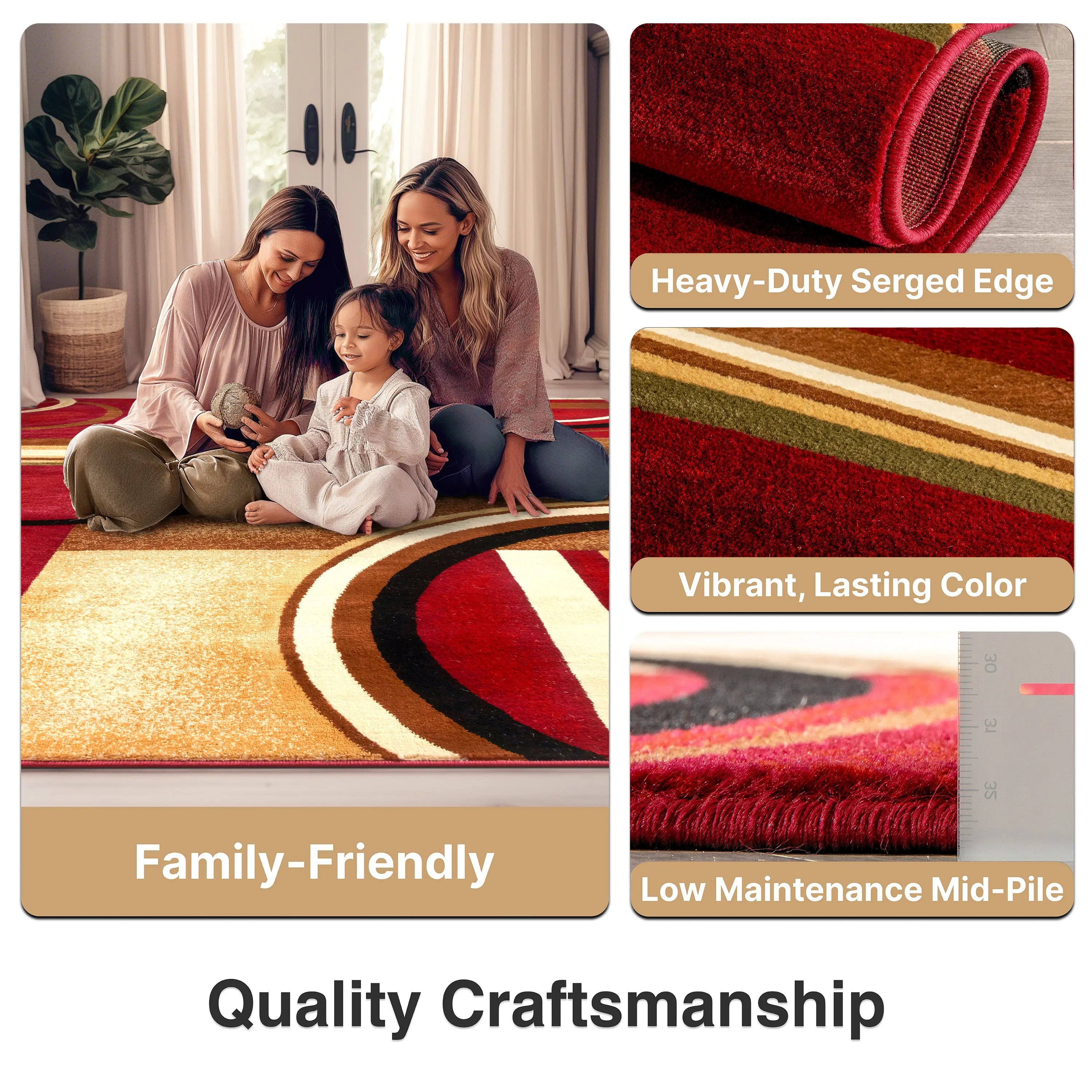 Arcs & Shapes Red Modern Rug、mySite、gigharbornorthrealestate