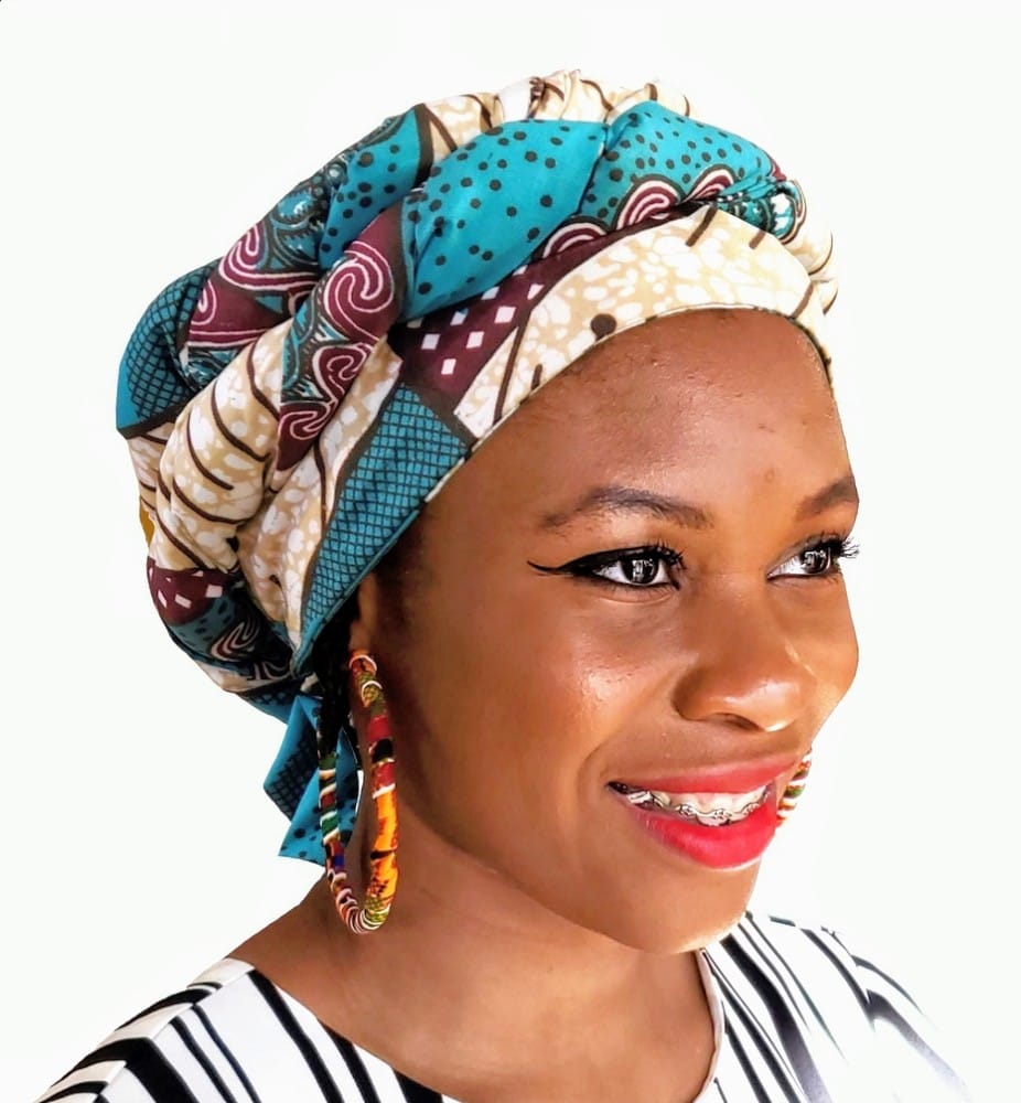 Dupsie's Aaya Modu Teal Burgundy Beige African Print Hat DP5004PT、mySite、solidvoid