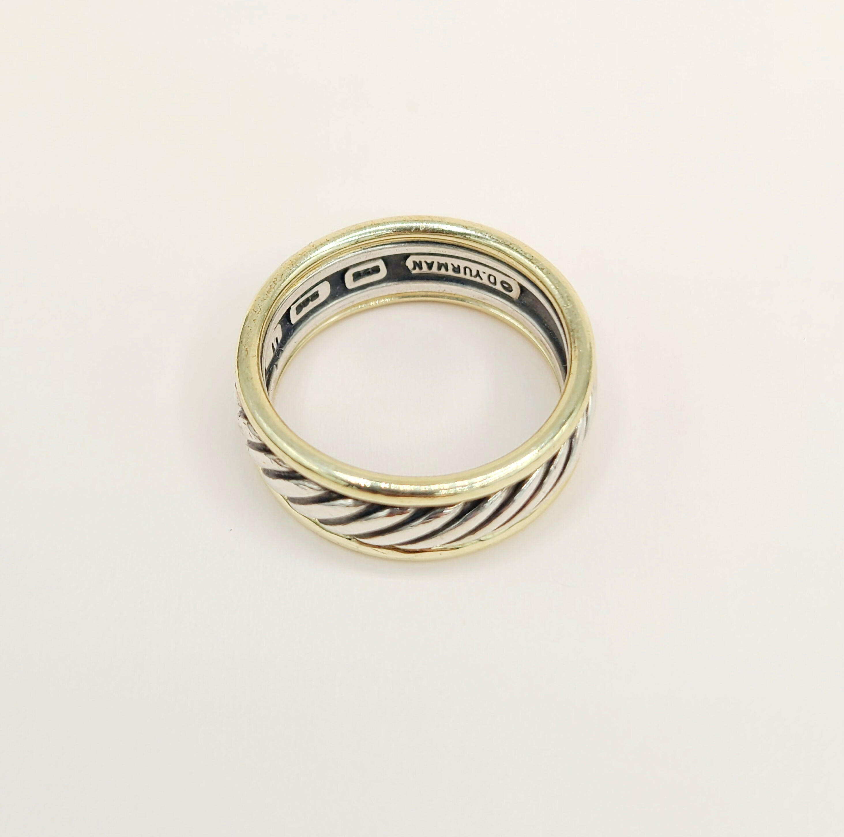David Yurman Thoroughbred Cable Ring Silver & Gold、mySite、hinf8tx79