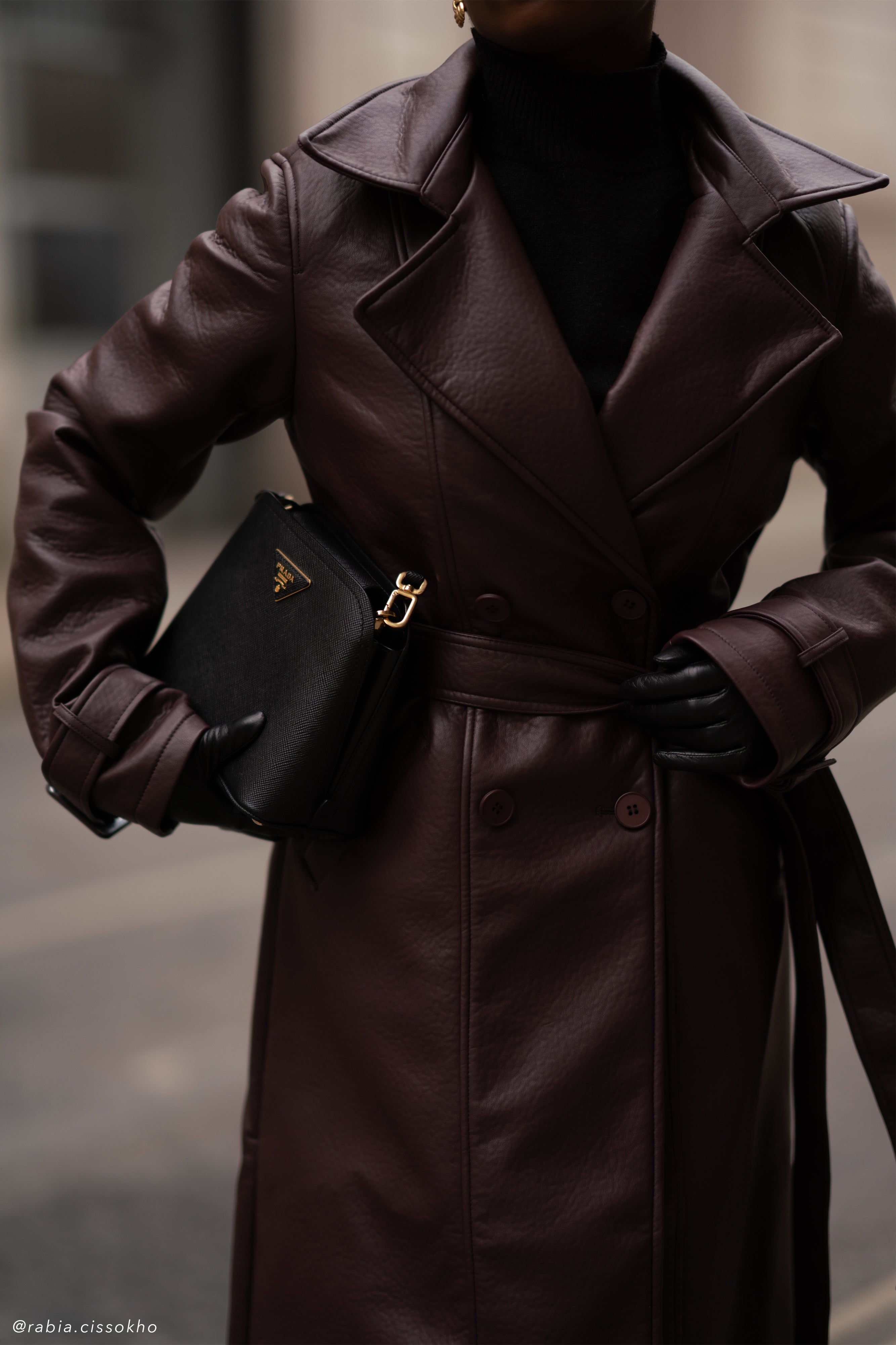 Tarah Faux Leather Trench Coat - Cacao Brown、mySite、solidvoid