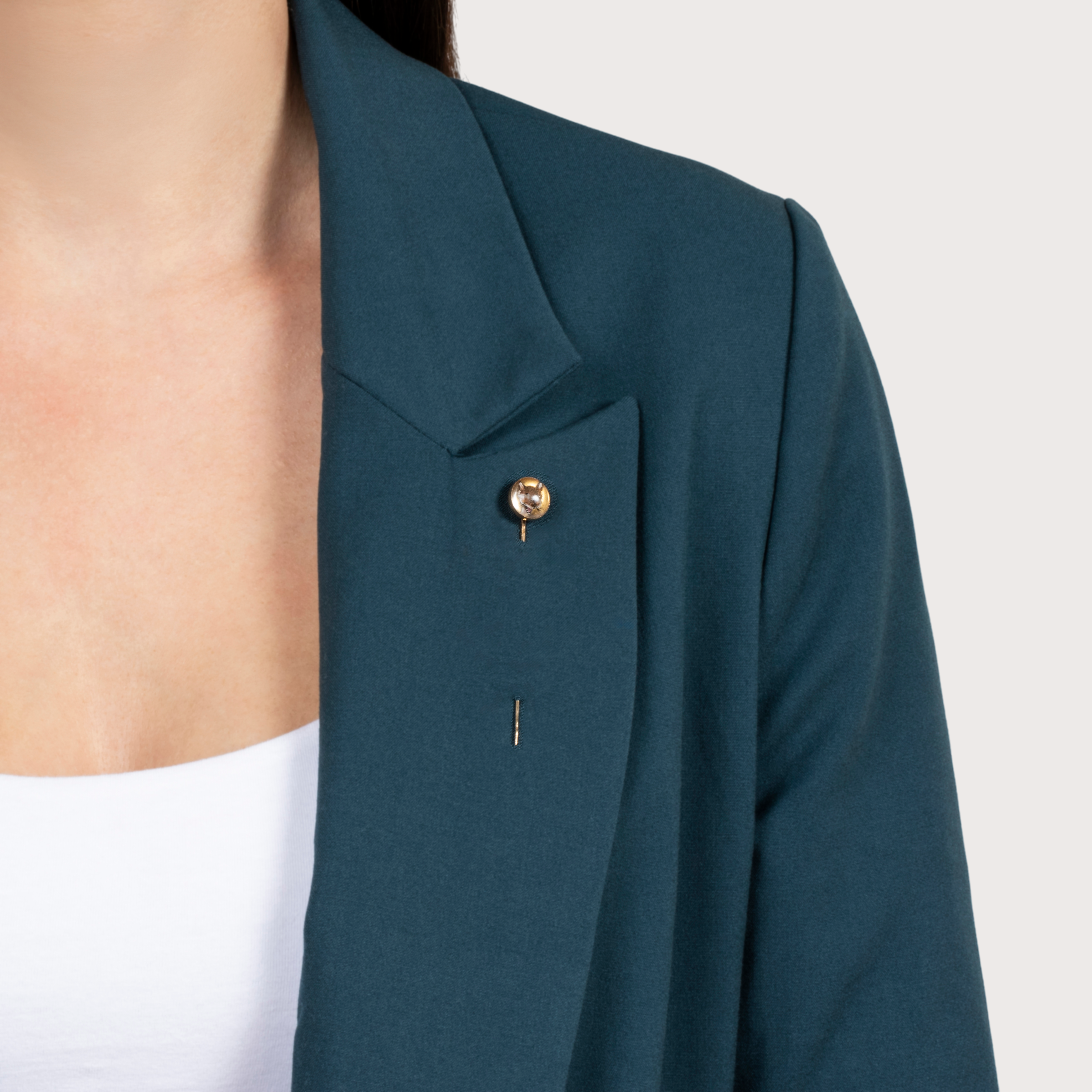 High Quality Antique 14k Yellow Gold Essex Crystal Fox Stick Pin、mySite、hinf8tx79