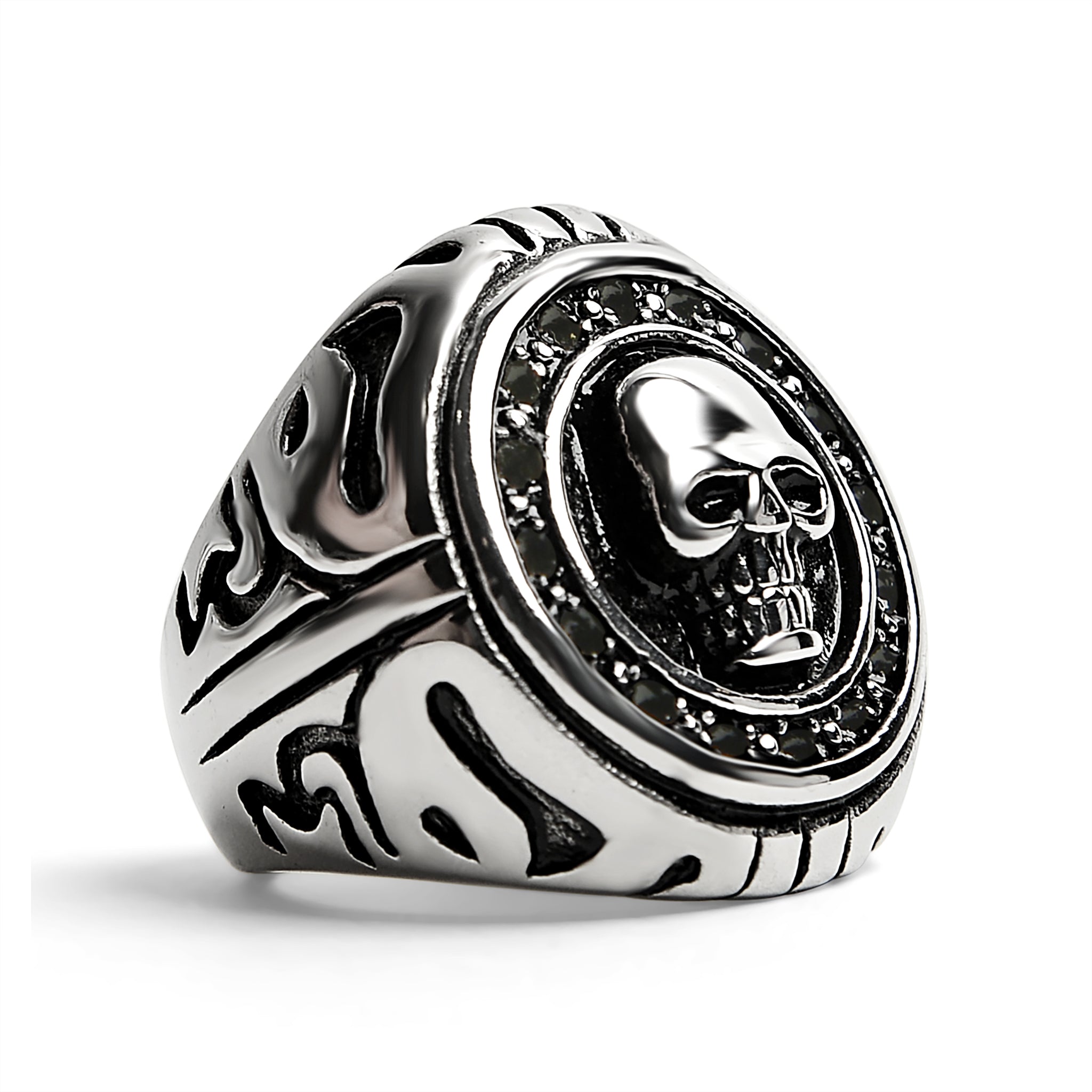 Stainless Steel Large Filigree Skull Signet Ring / SCR4012、mySite、dreamappss