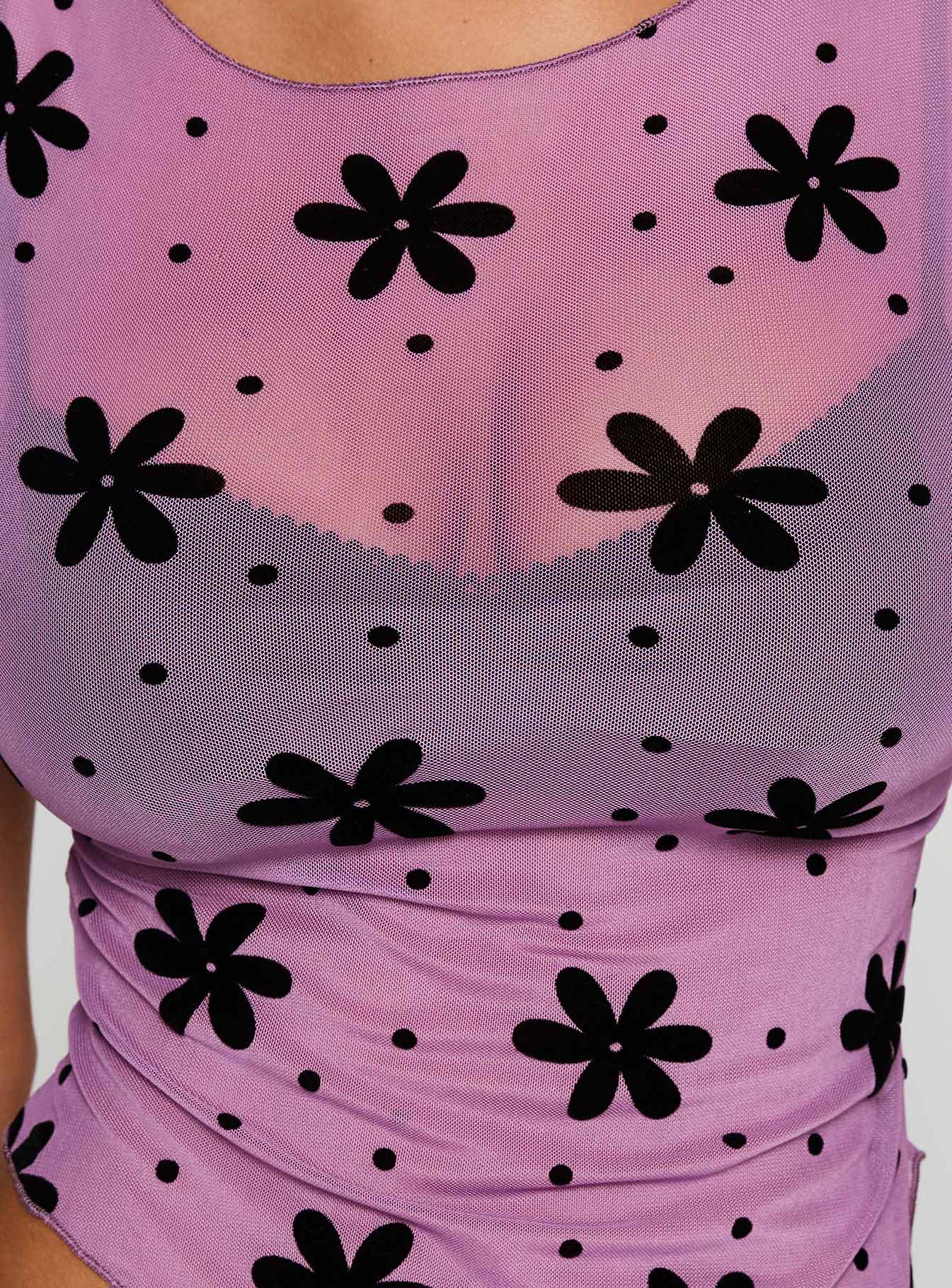 Avelaine Mesh Top Mauve、mySite、solidvoid