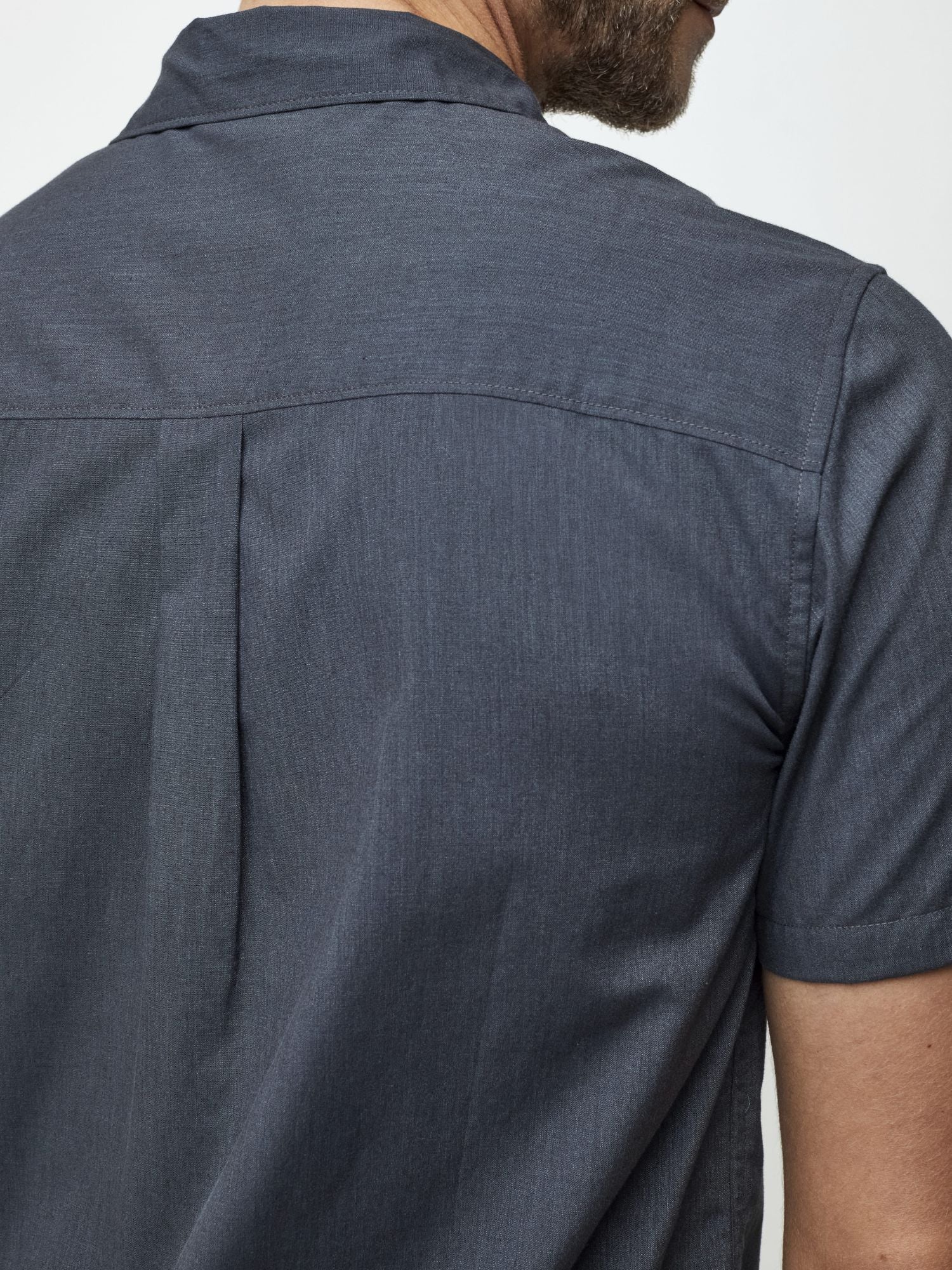  Navy Short Sleeve Stretch Button Up、mySite、ghnorth