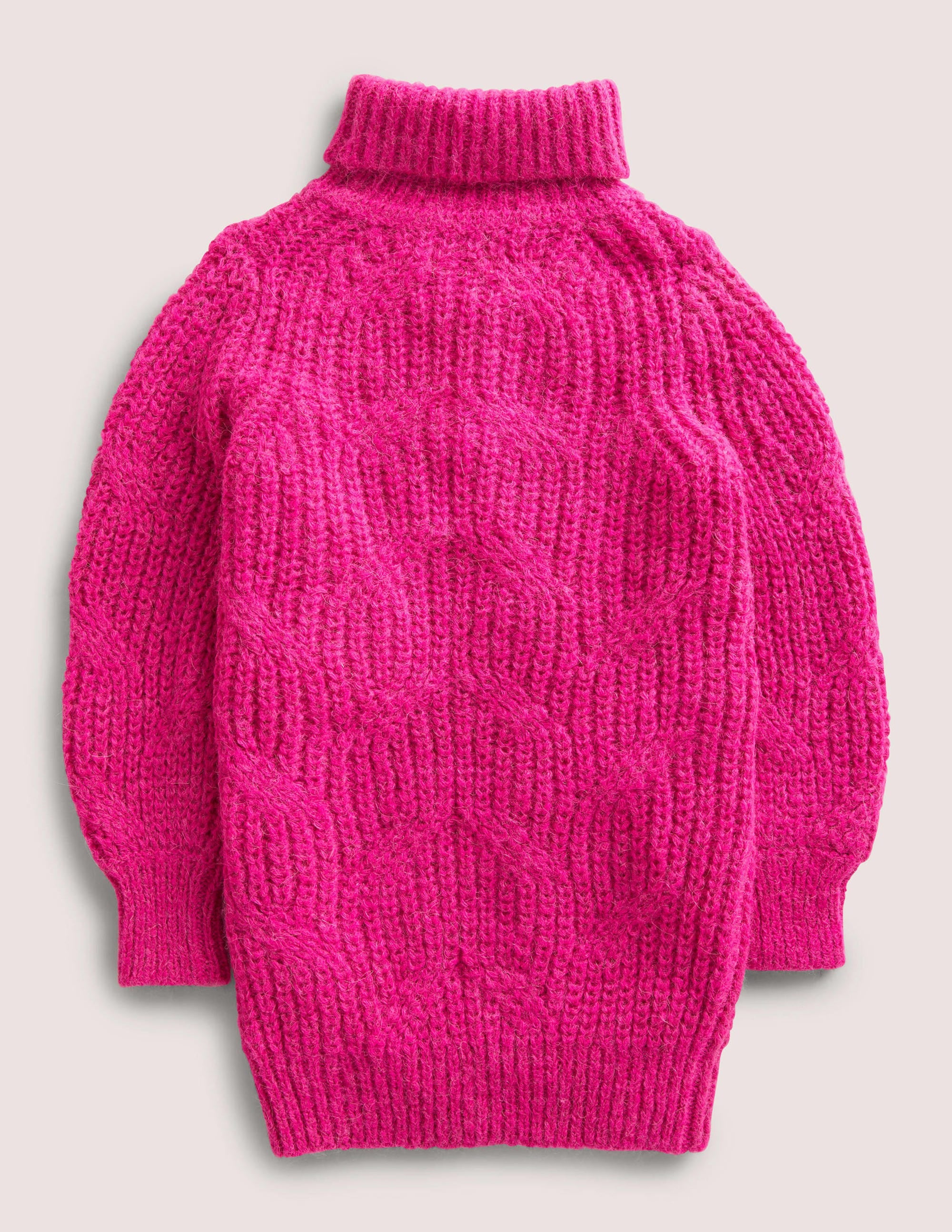  Chunky Cable Roll Neck Dress-Shocking Pink、mySite、ashleygrahame