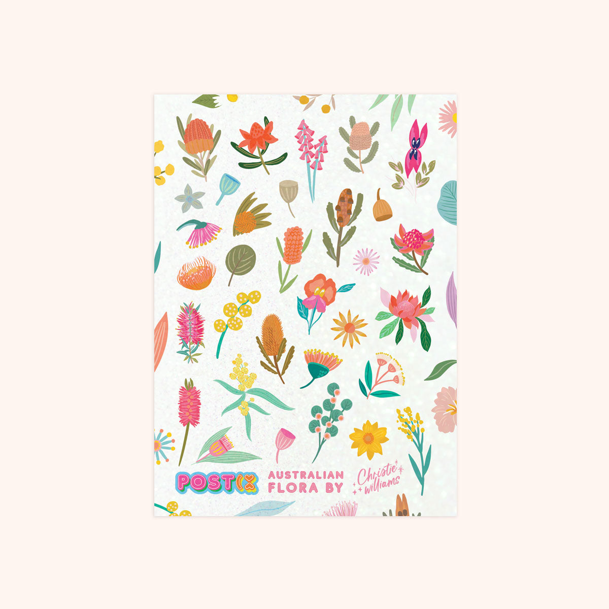  Aussie Flora A6 Glitter Sticker Sheet、mySite、ghnorth