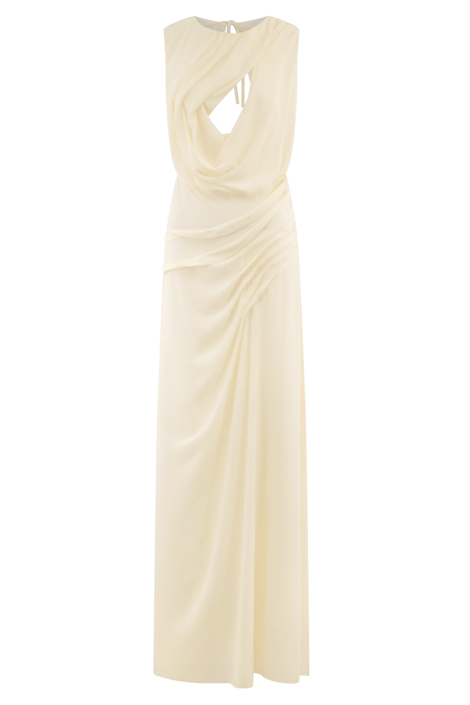 Oria Chiffon Maxi Dress - Ivory、mySite、solidvoid