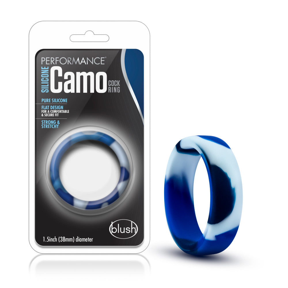 Performance By Blush® | Blue Camo Penis Ring - Made with Puria™ Silicone、mySite、bottomscart