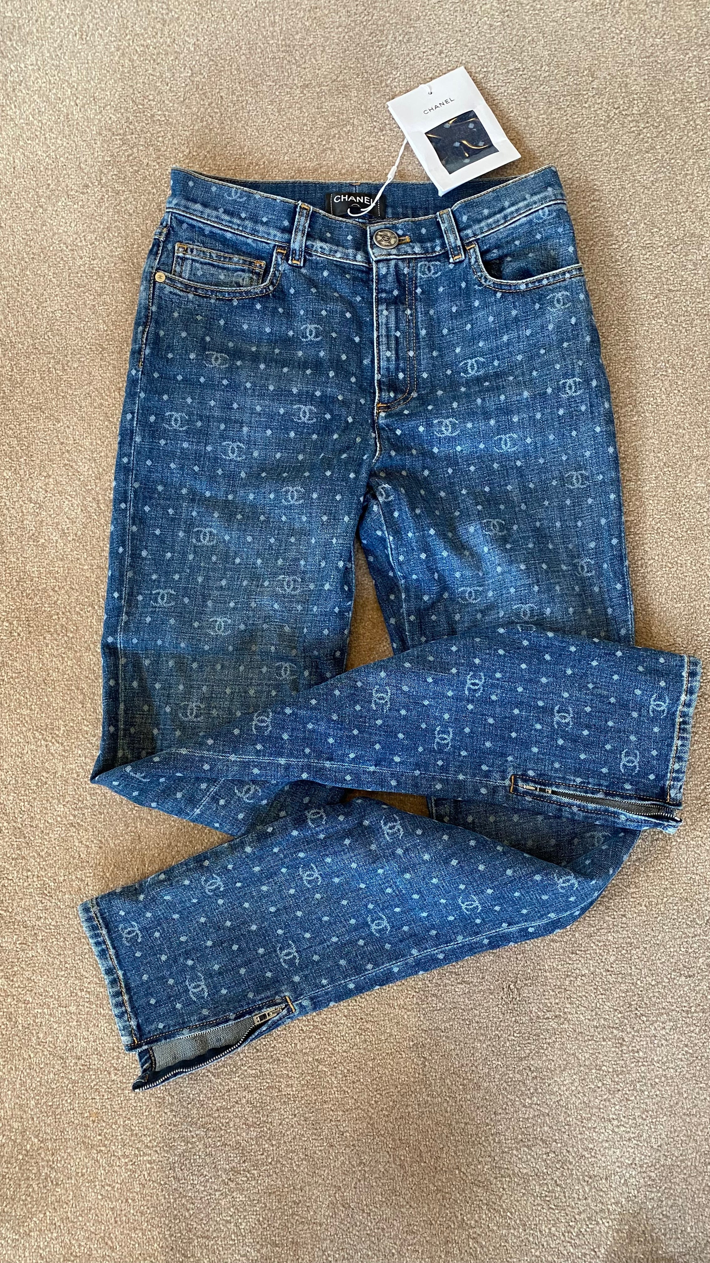 Chanel printed jeans with CC logo、mySite、garminoutage.com