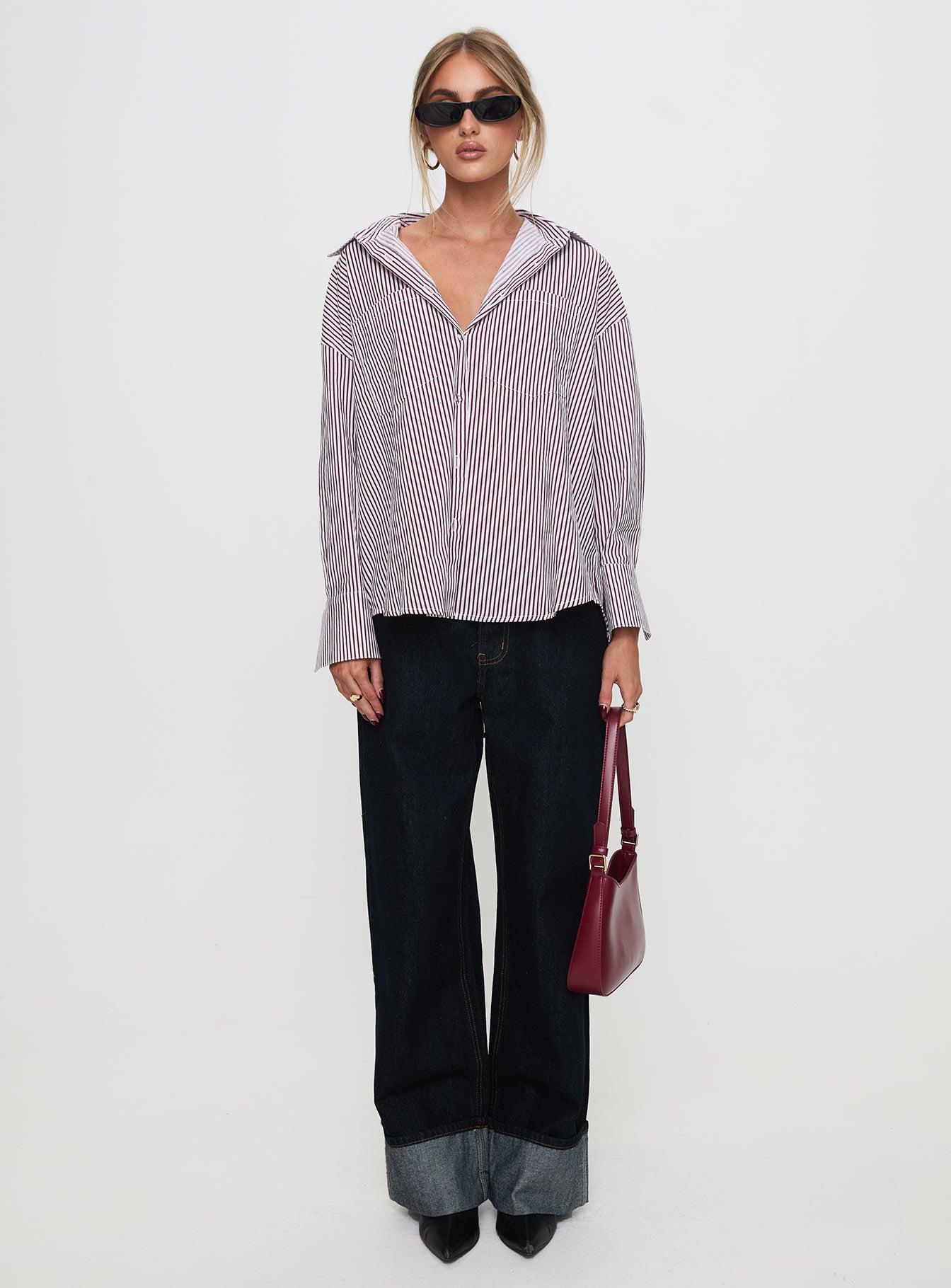 Takes You Far Shirt Burgundy Stripe、mySite、solidvoid