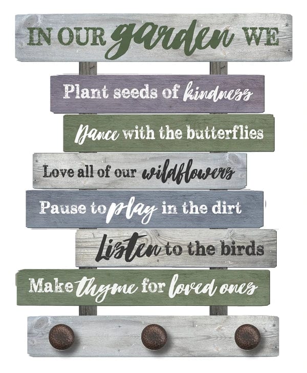 Garden Rules Whimsical Pallet Art Sign by IN THE GARDEN、mySite、g9winljtr