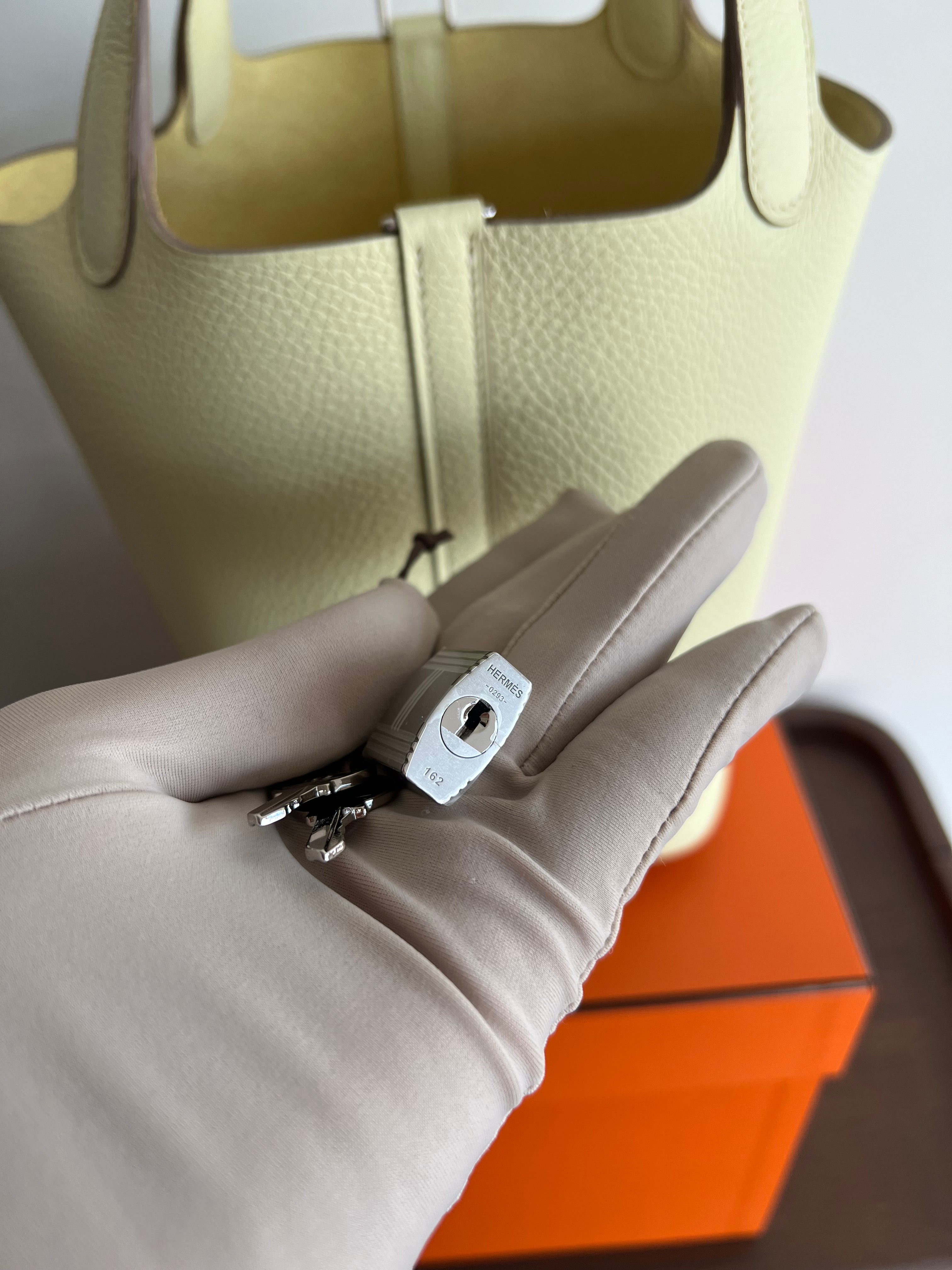 Hermès Picotin 18cm Jaune Milton Clemence PHW、mySite、garminoutage.com