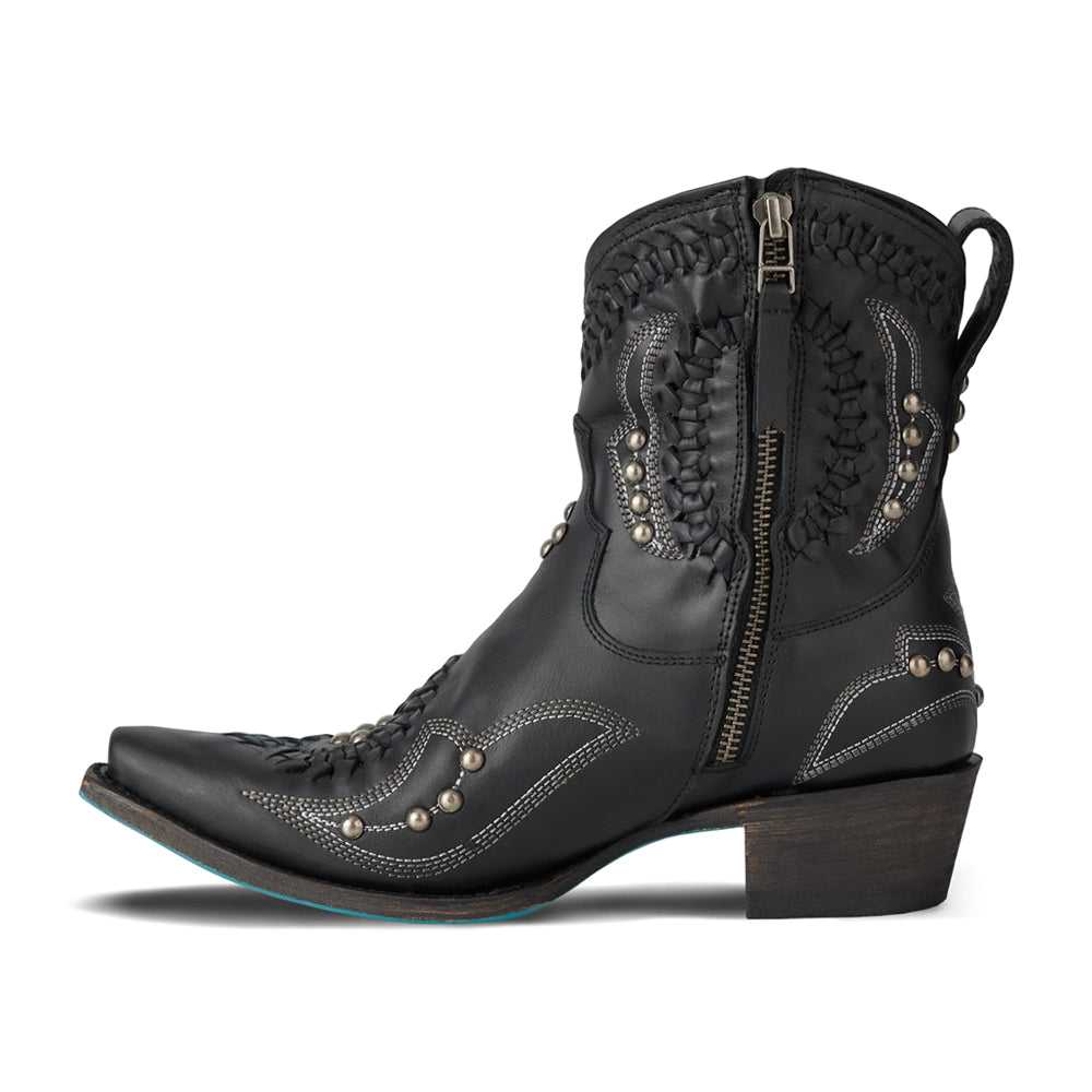 Cossette Studded Embroidered Snip Toe Zippered Cowboy Booties、mySite、gtrtttuynbv