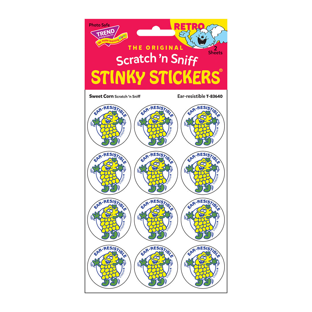  Ear-resistible! - Sweet Corn-Scented Retro Scratch 'n Sniff Stinky Stickers®、mySite、ghnorth