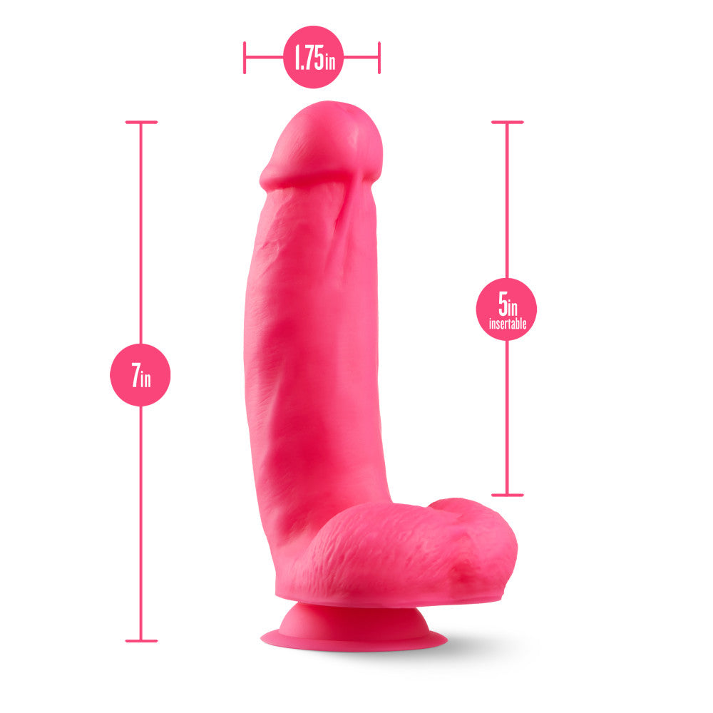 Neo Elite By Blush® | Neon Pink: 7-Inch Long Dildo - Made with Purio™ Silicone & SensaFeel® Dual Density Realistic Technology、mySite、bottomscart