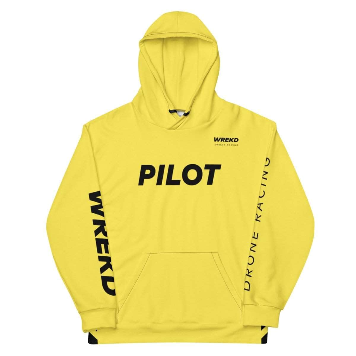  WREKD Drone Racing Unisex Hoodie - Yellow、mySite、merchandisen
