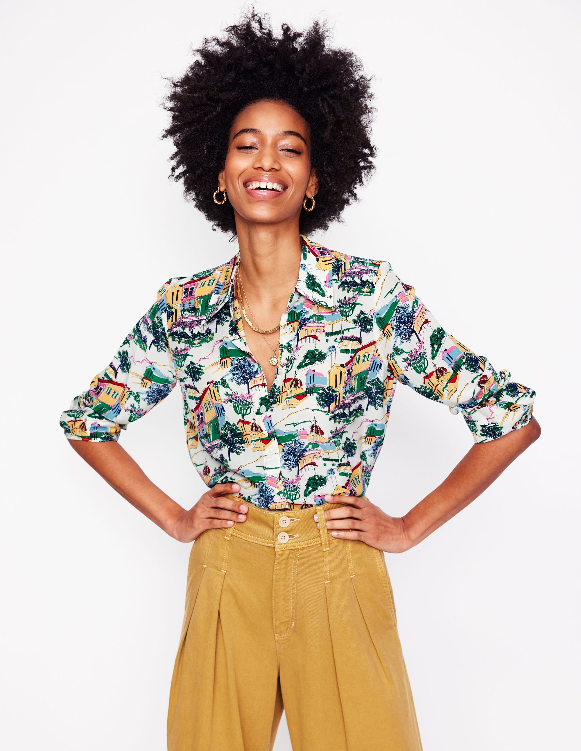  Sienna Silk Shirt-Multi, Painted Village、mySite、ashleygrahame