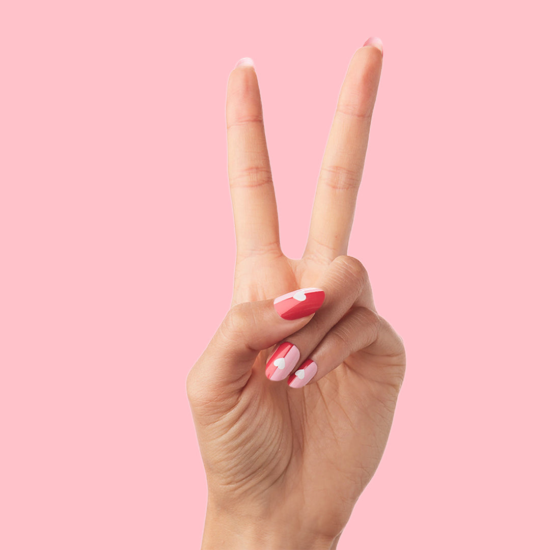 Colorblock Heart - Press-On | Short | Round、mySite、solidvoid