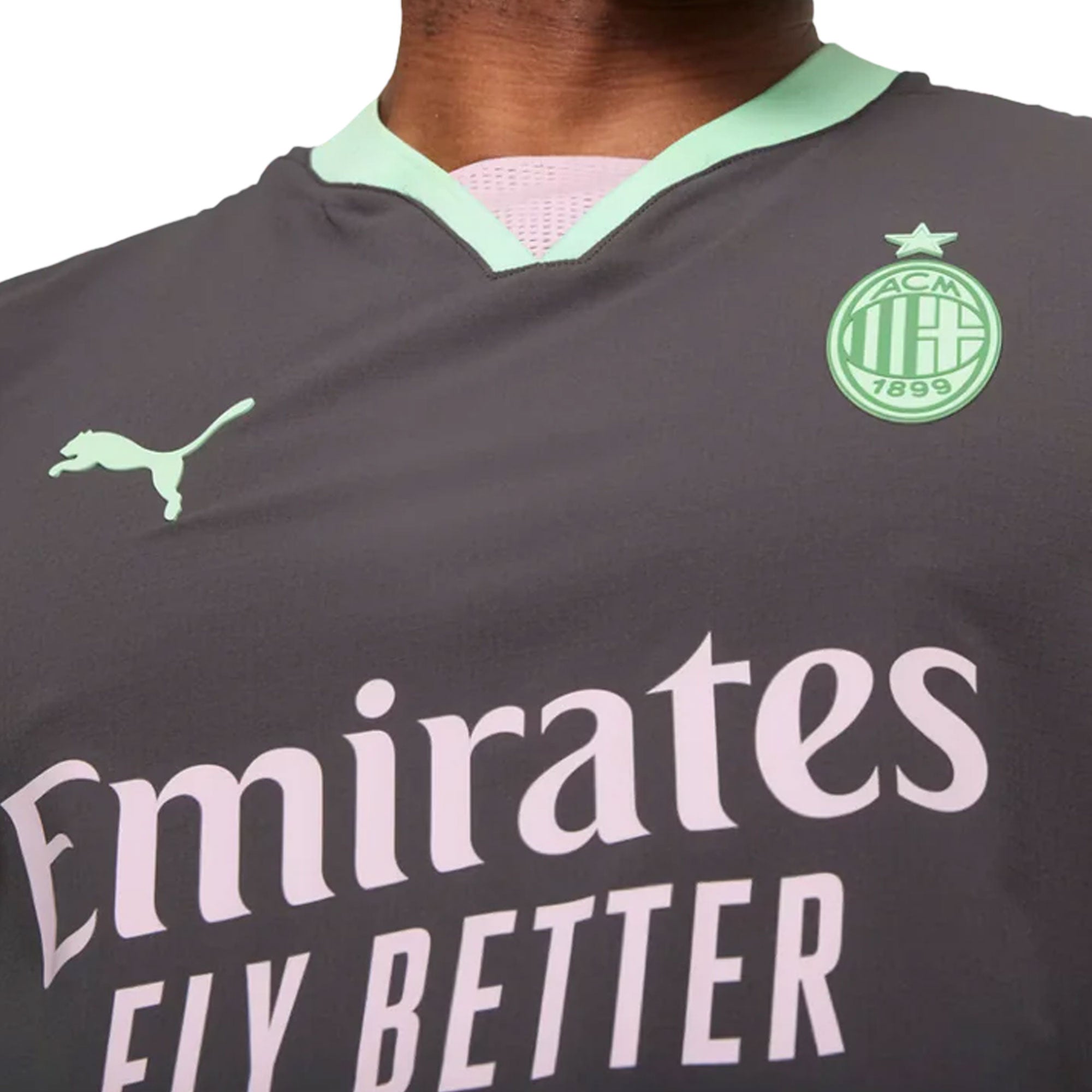 PUMA Men's AC Milan 2024/25 Authentic Third Jersey Shadow Grey/Fresh Mint、mySite、bottomscart