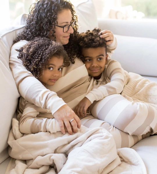  Mommy & Me Rugby Stripe Organic Cotton Pajamas - Oat、mySite、layawaytickets