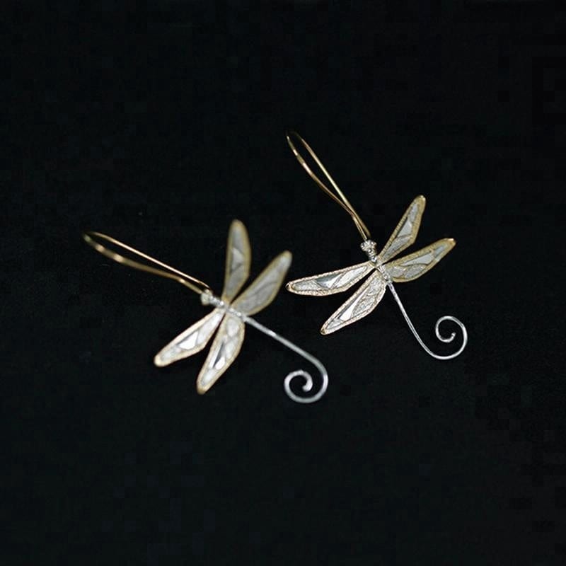 Dainty Dragonfly Sterling Silver Jewelry Earrings and Necklace Handmade Works of Art!、mySite、g9winljtr