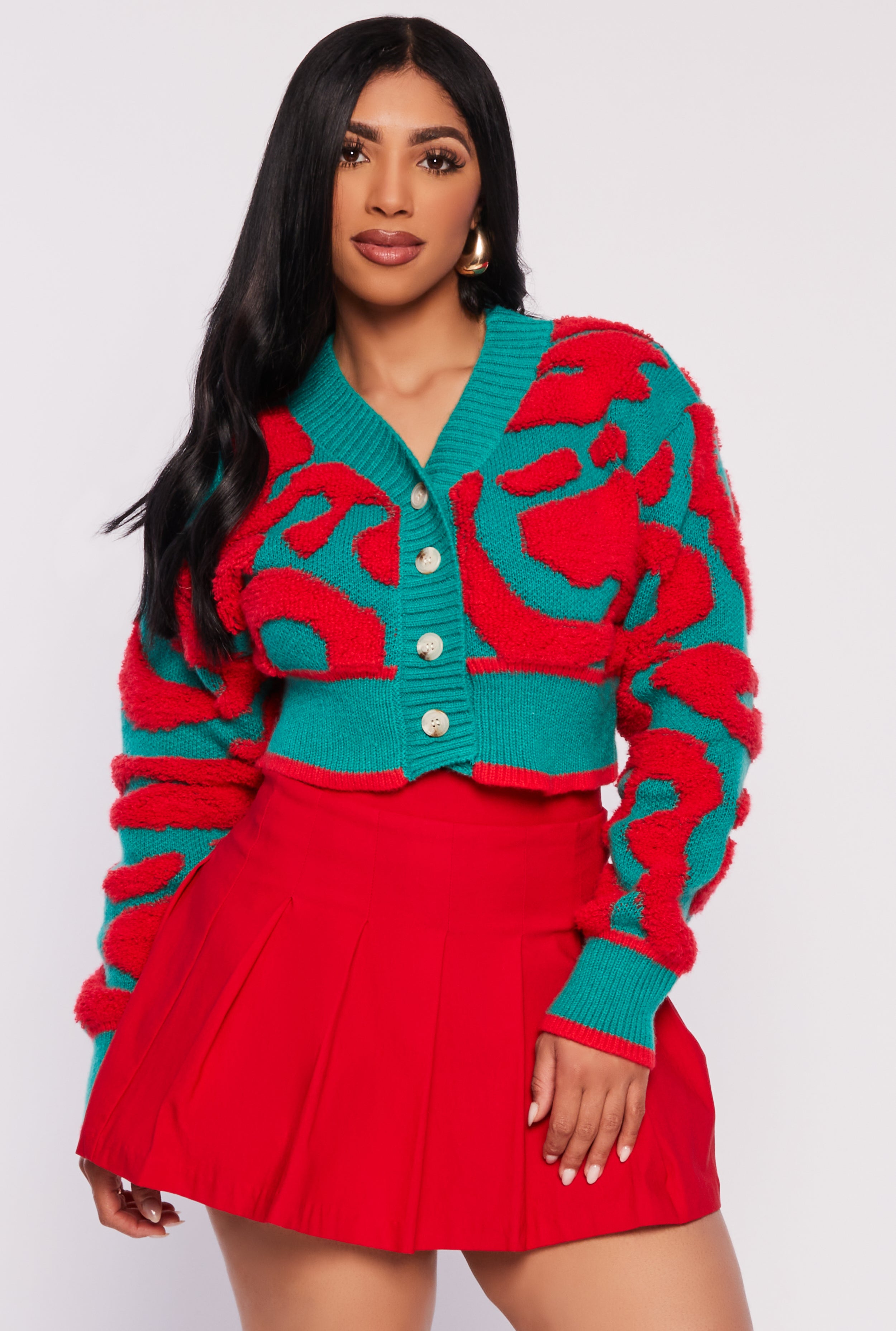 Daisy Tufted Knit Cropped Cardigan、mySite、camillekostekn