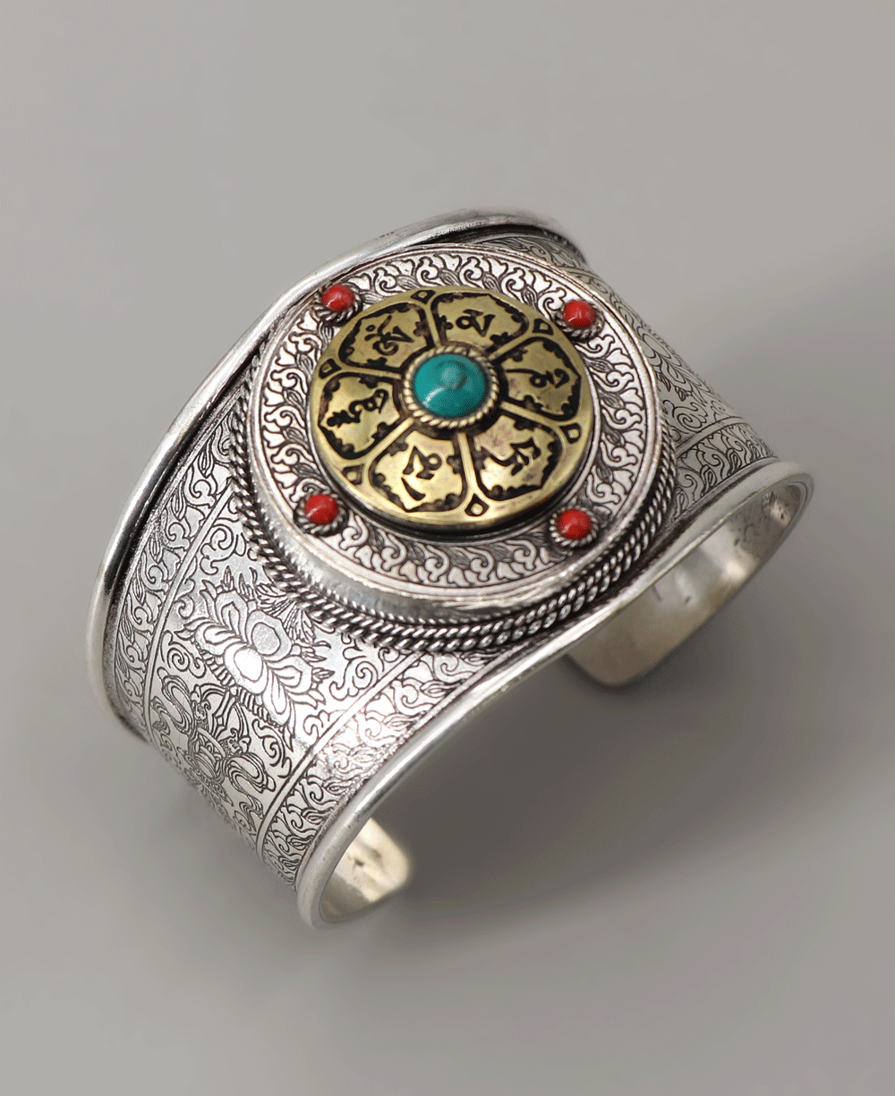 Antique Finish Spinner Om Mani Mantra Bracelet、mySite、topwebapps