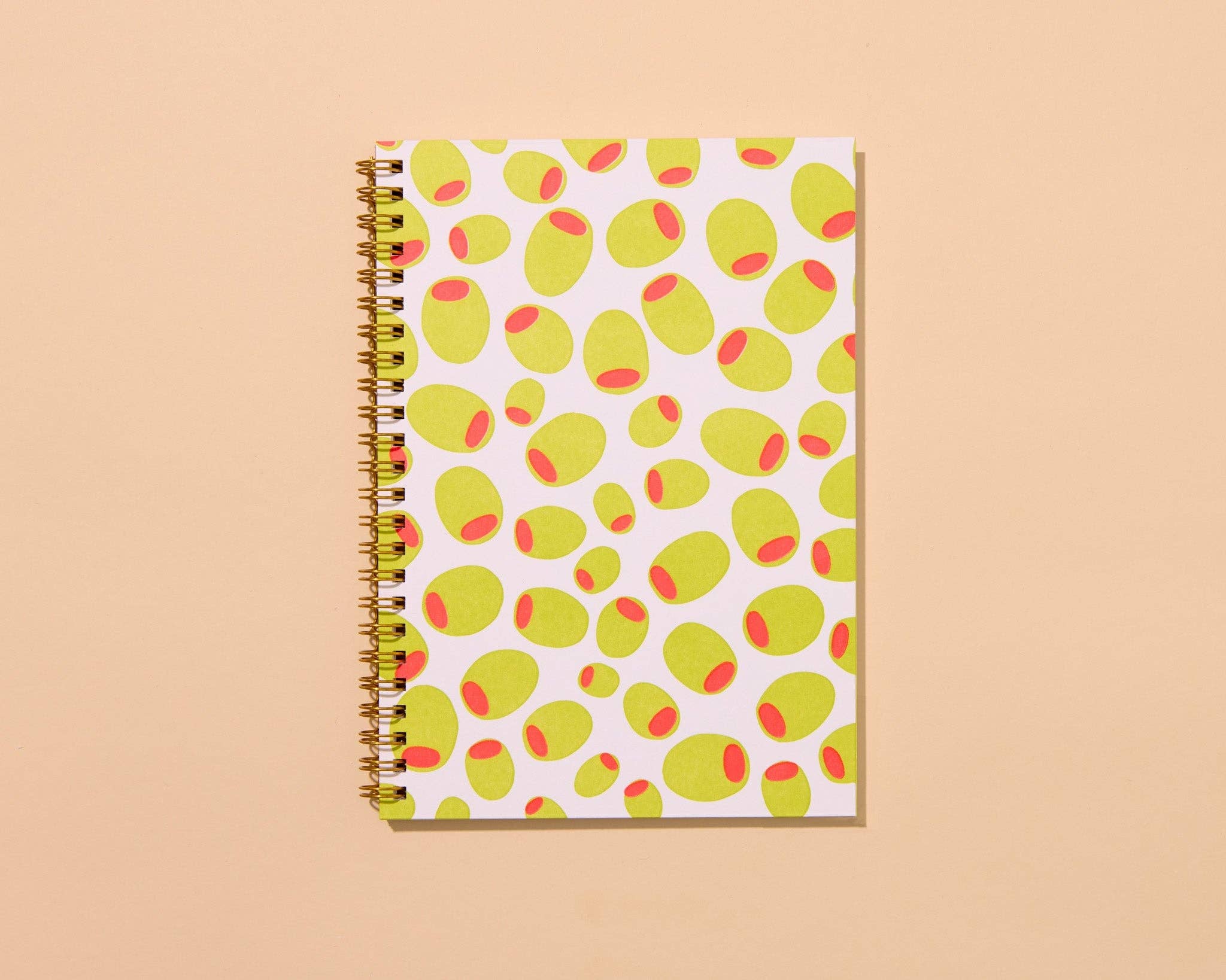 And Here We Are - Olives Letterpress Spiral Notebook - Made in USA、mySite、garagedoors4me