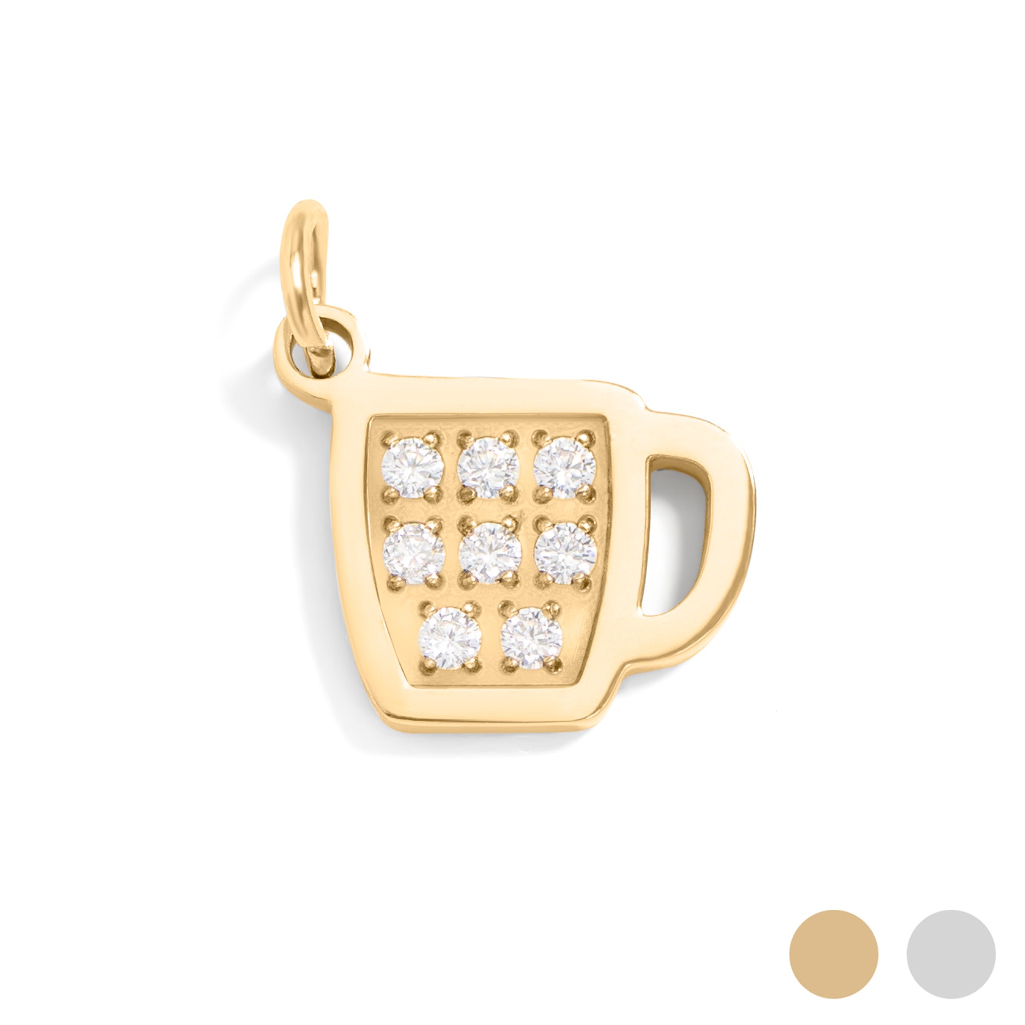18K Gold PVD Stainless Steel Coffee Cup Charm / PDL0284、mySite、dreamappss