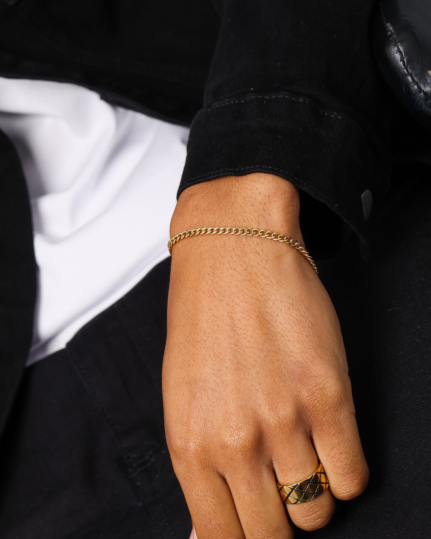 Saint Morta 3mm Cuban Bracelet Gold、mySite、zt4zffjzw