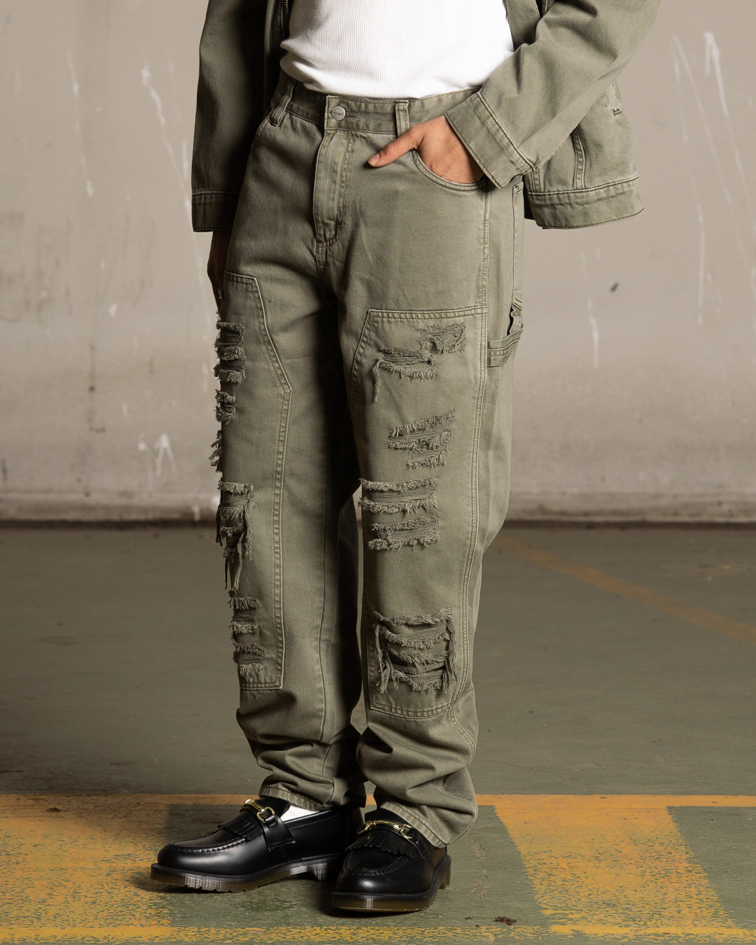 Saint Morta Titus Carpenter Jeans Kahki Green、mySite、zt4zffjzw