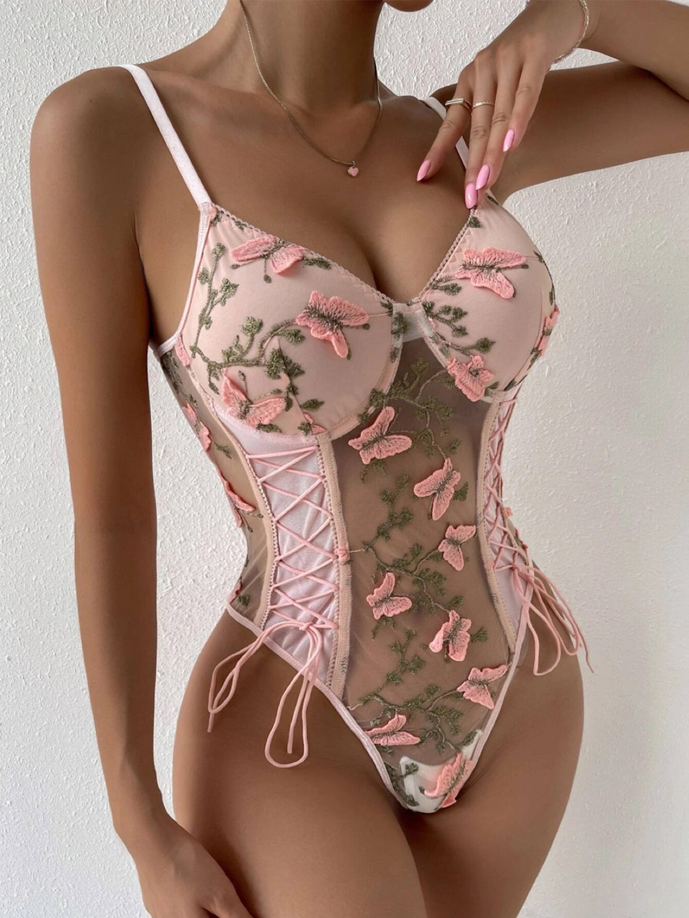  Camilla Bodysuit (Blush - Lace & Embroidered)、mySite、merchandisen