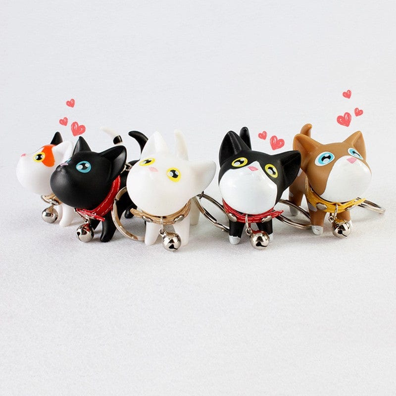 Kitty Cat Silicone Keychain with Bell So Cute! 5 Varieties*、mySite、g9winljtr