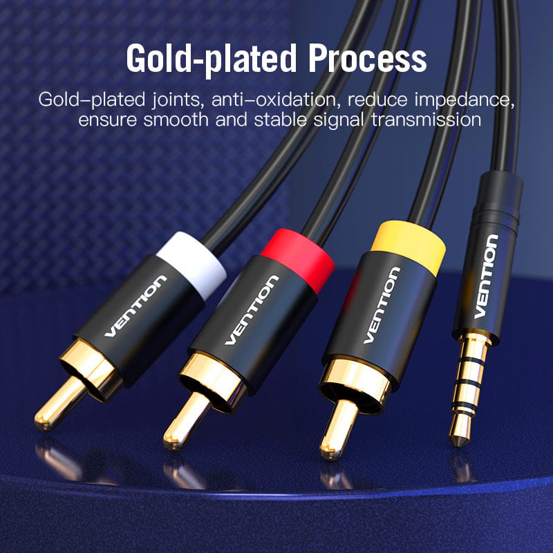 Vention Jack 3.5mm to 3RCA Cable 3.5mm Jack Male to 3 RCA Male AUX Audio Splitter for Speaker TV Box Stereo Aux Cable 2.5 to RCA、mySite、fannypackpong