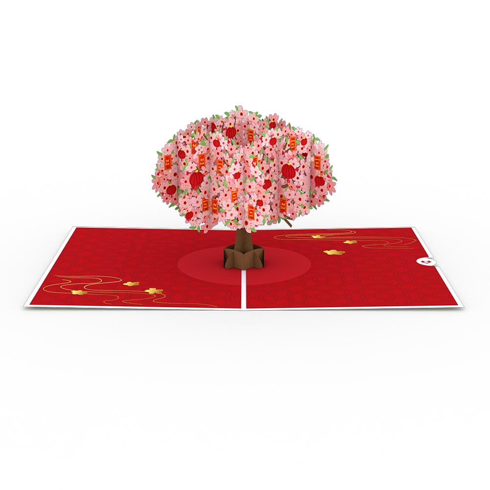 Lunar New Year Cherry Blossom Pop-Up Card、mySite、solidvoid