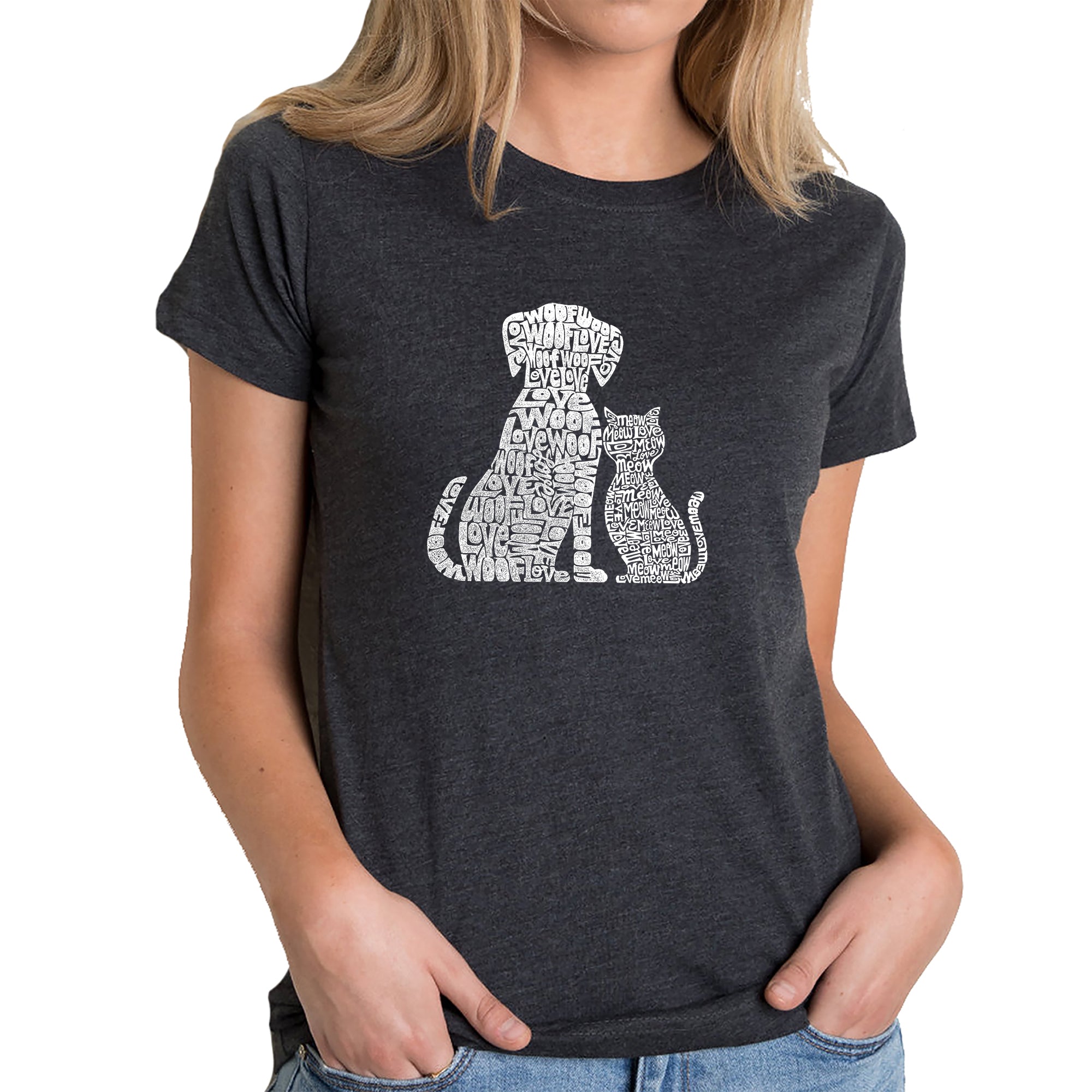 Dogs and Cats - Women's Premium Blend Word Art T-Shirt、mySite、camillekostekn