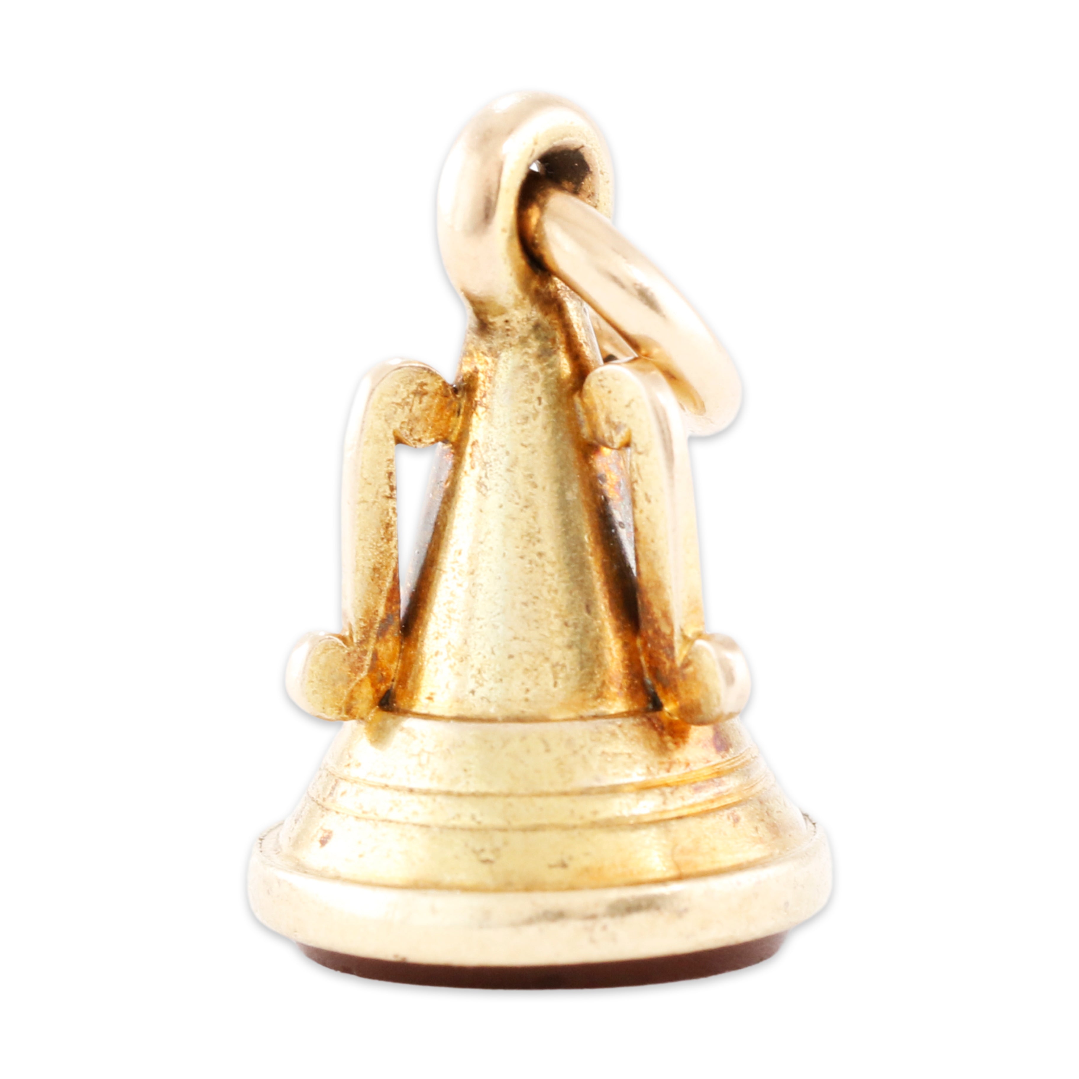 VICTORIAN ANTIQUE 15K YELLOW GOLD RED CARNELIAN ES MONO INTAGLIO FOB PENDANT、mySite、hinf8tx79