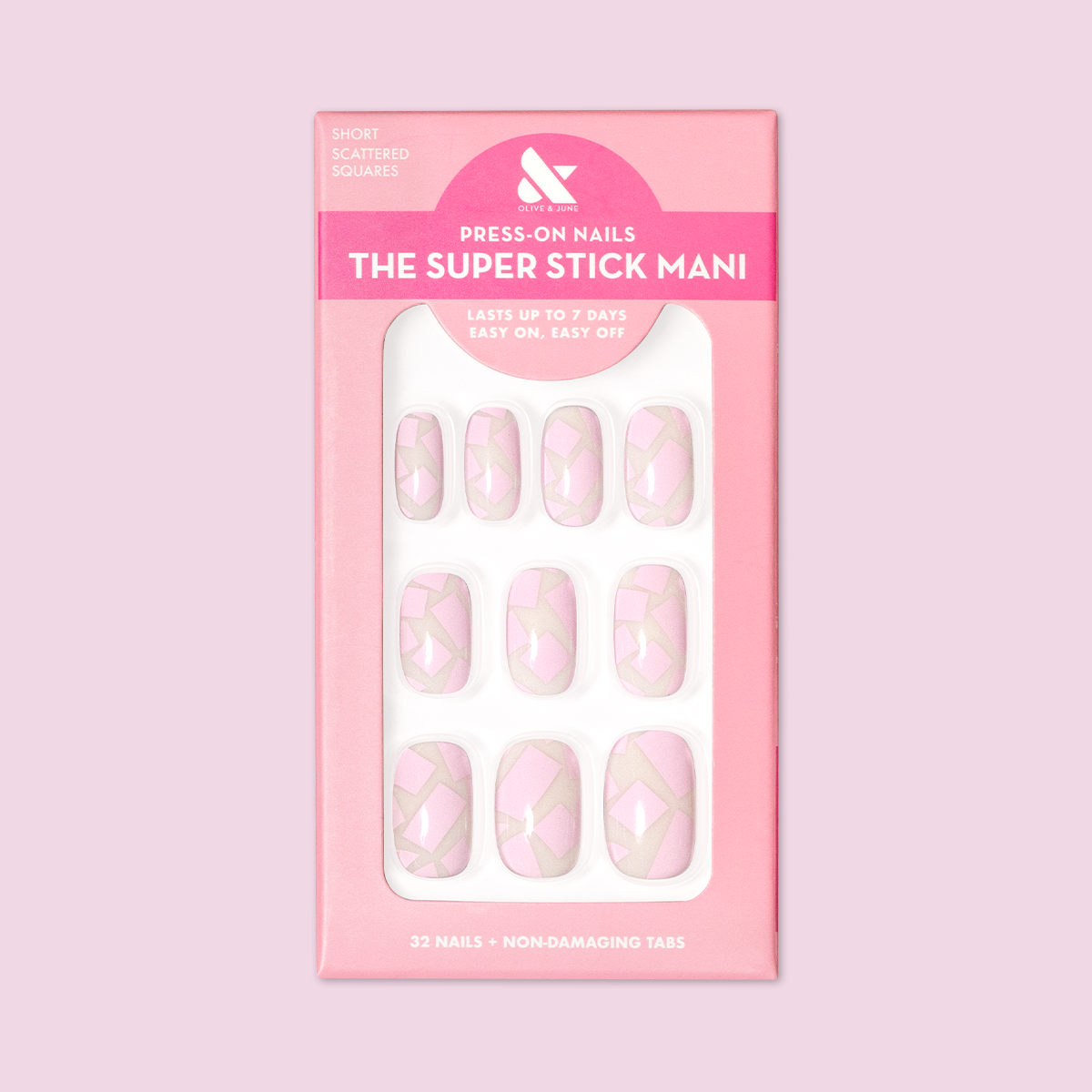 Scattered Squares | Short | Squoval - Tab Press-On、mySite、solidvoid