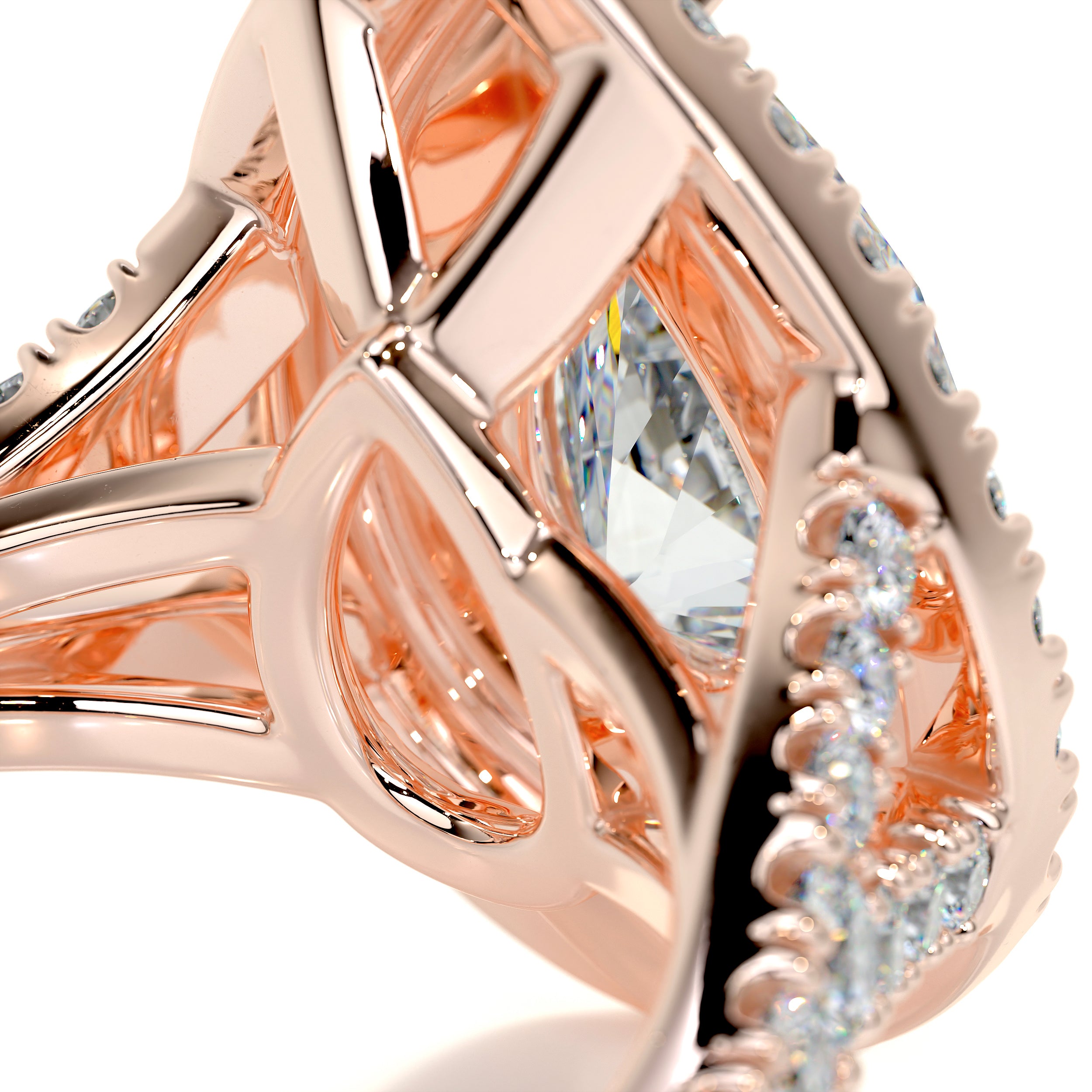 Melanie Moissanite & Diamond Ring -14K Rose Gold、mySite、hinf8tx79