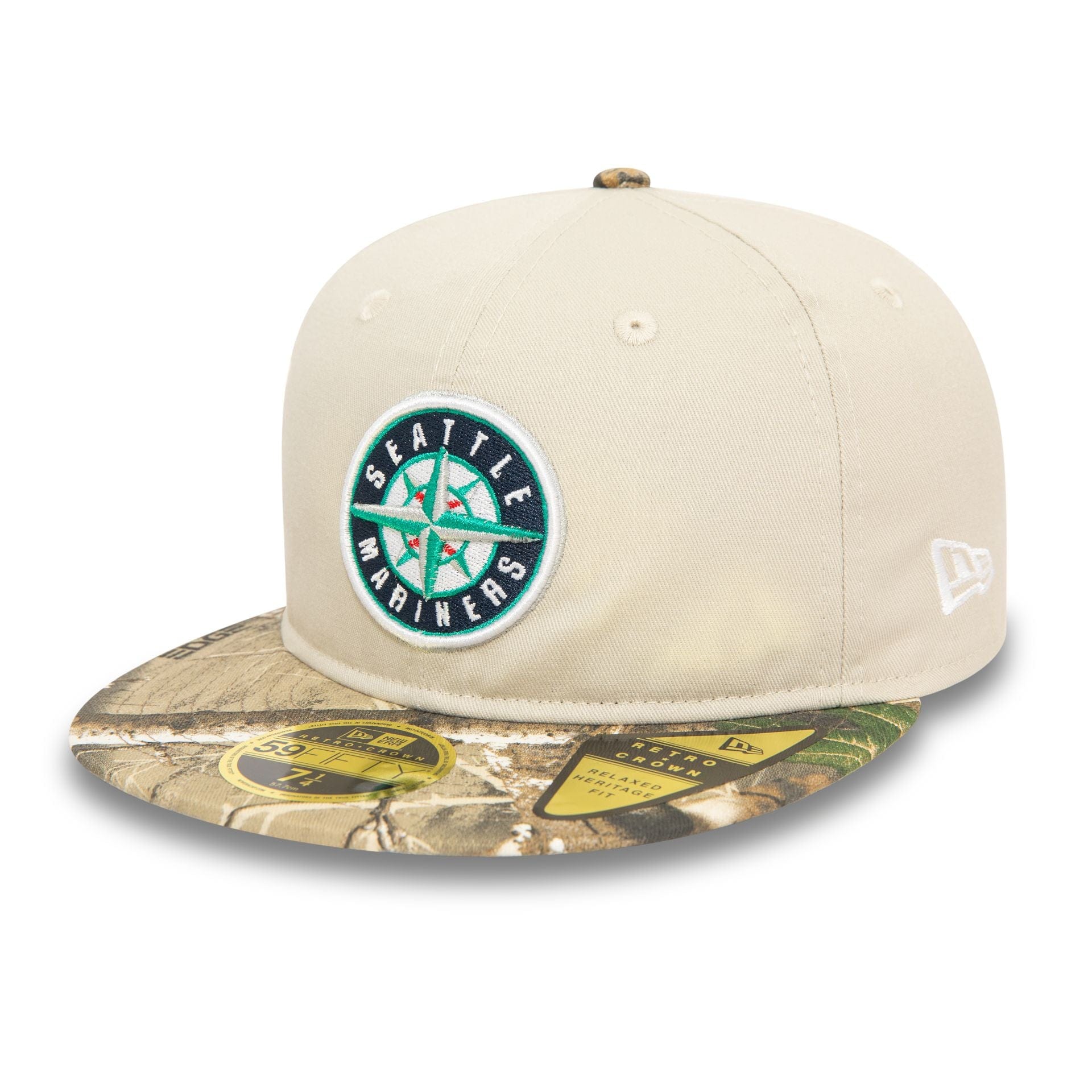 Seattle Mariners MLB Realtree Light Beige Retro Crown 59FIFTY Fitted Cap、mySite、vikingsvslions