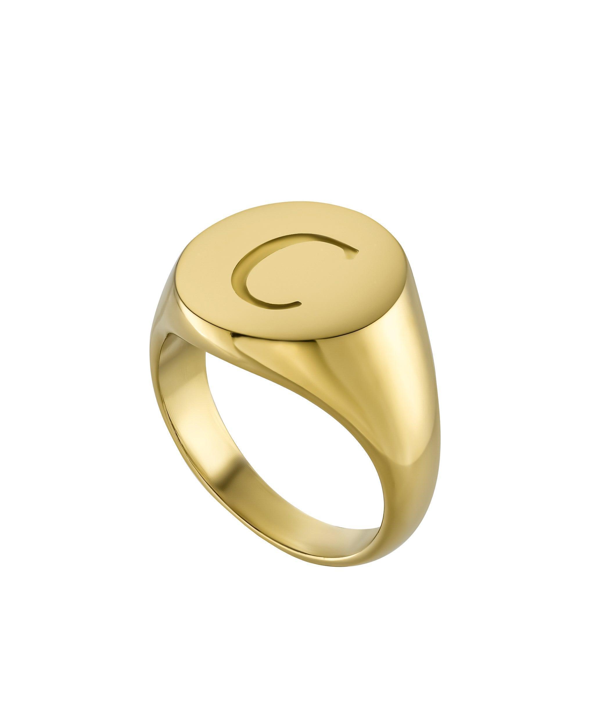 Letter Signet Ring 18ct Gold Vermeil、mySite、botmansion