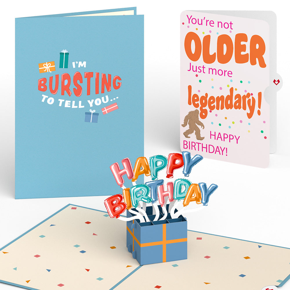 Happy Birthday Burst Pop-Up Card and Not Older Just More Legendary Sentiment Set、mySite、solidvoid